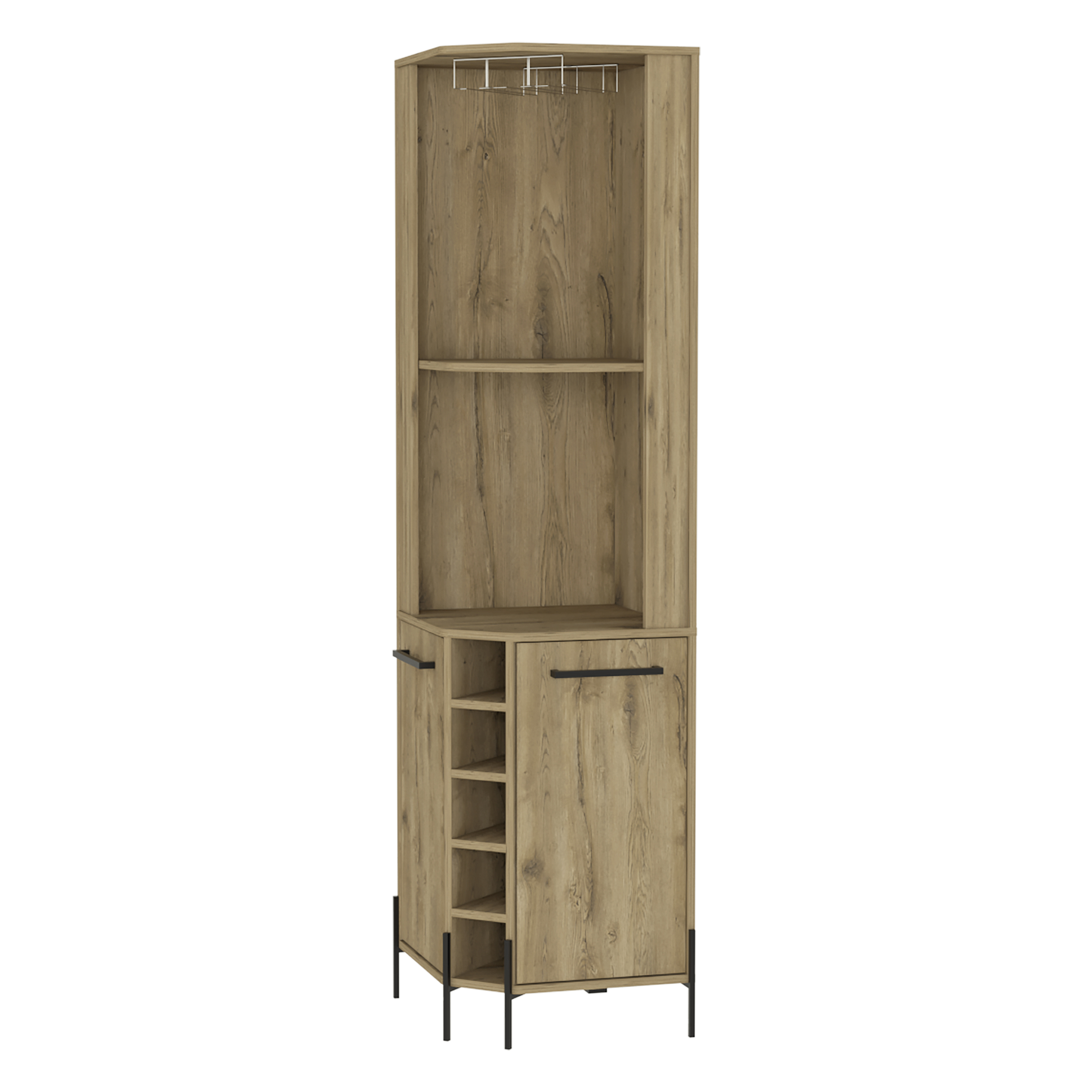 Macadamia 5-Bottle 2-Shelf Bar Cabinet