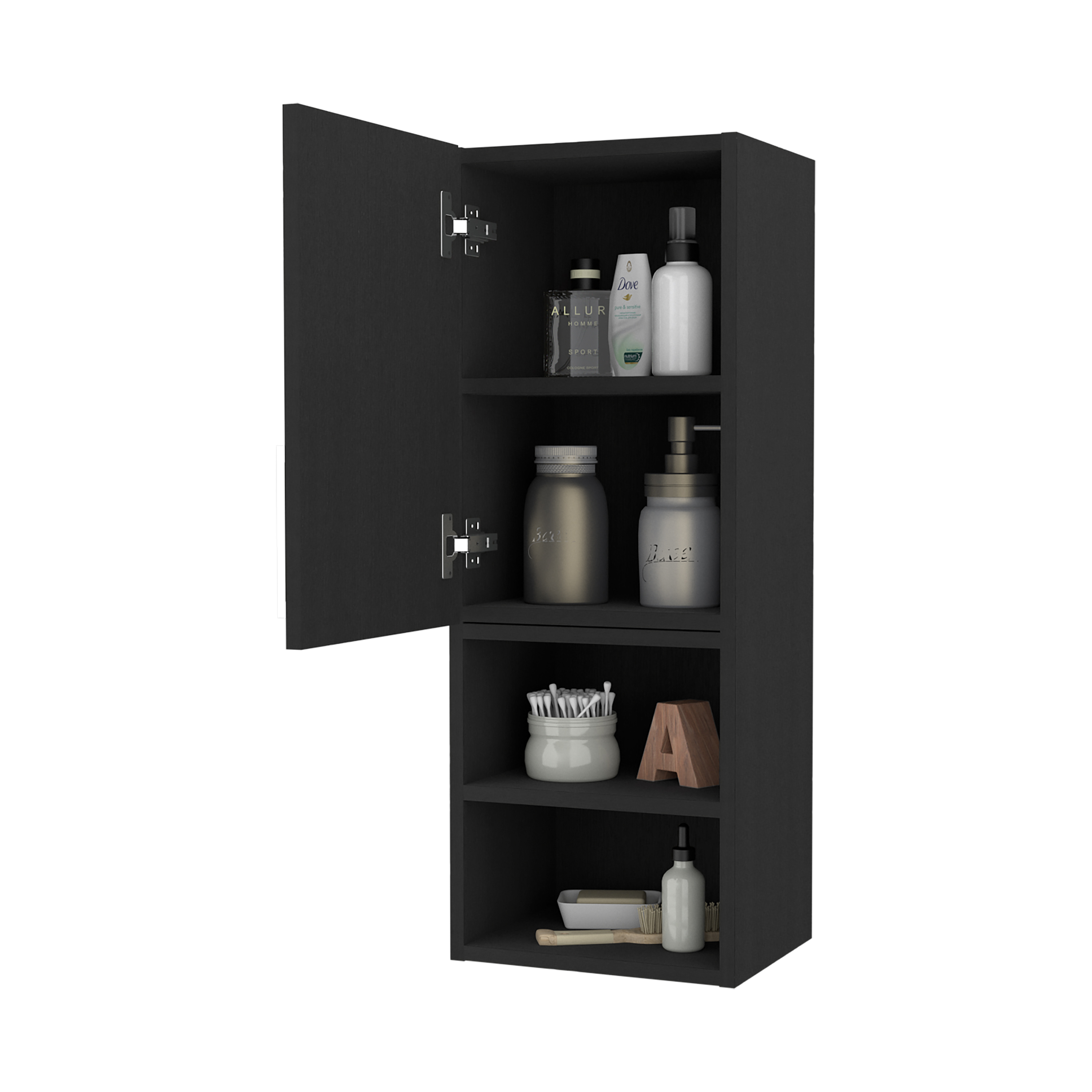 Black Wengue 2-Shelf Medicine Cabinet