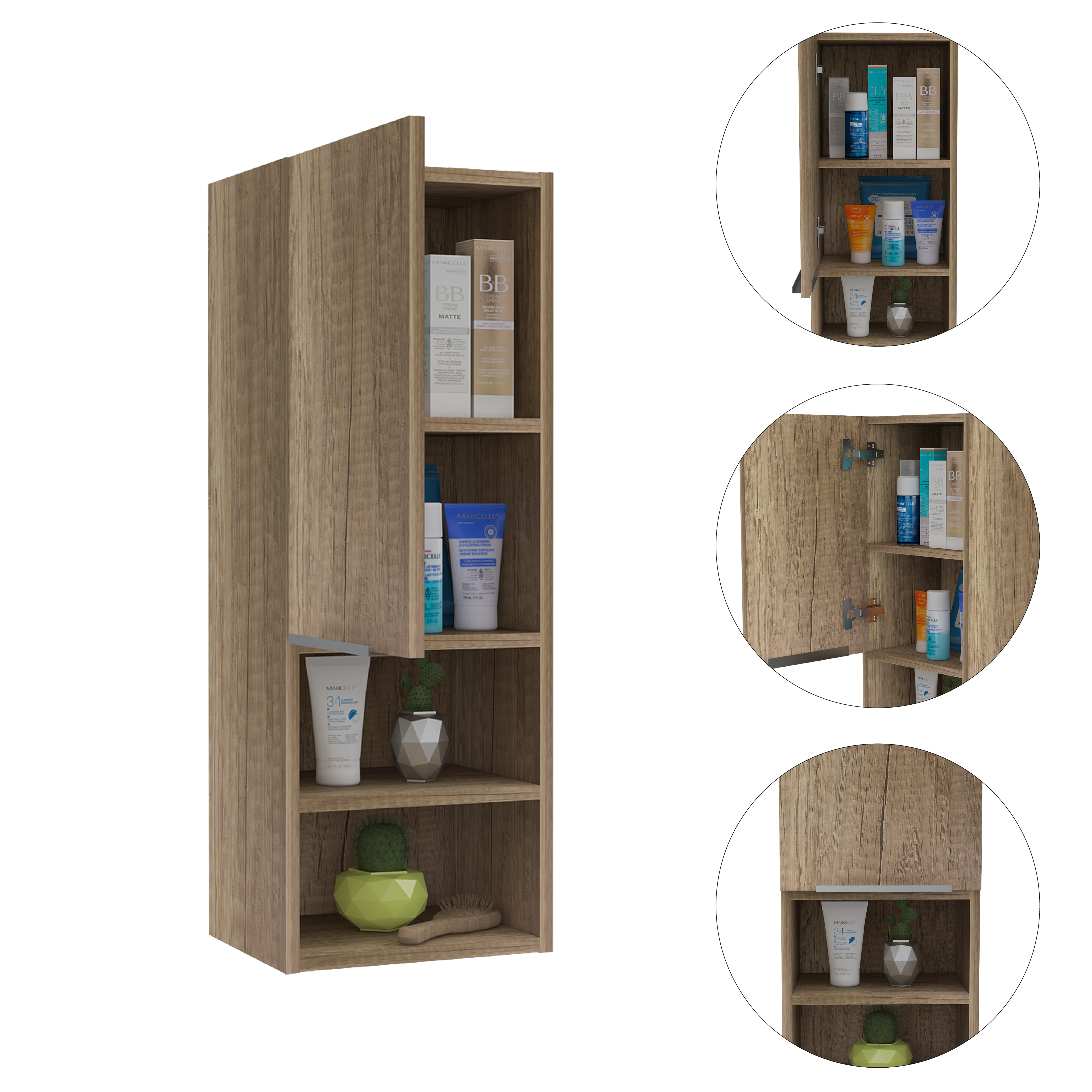 Kingston Rectangle 2-Shelf Medicine Cabinet  Light Oak