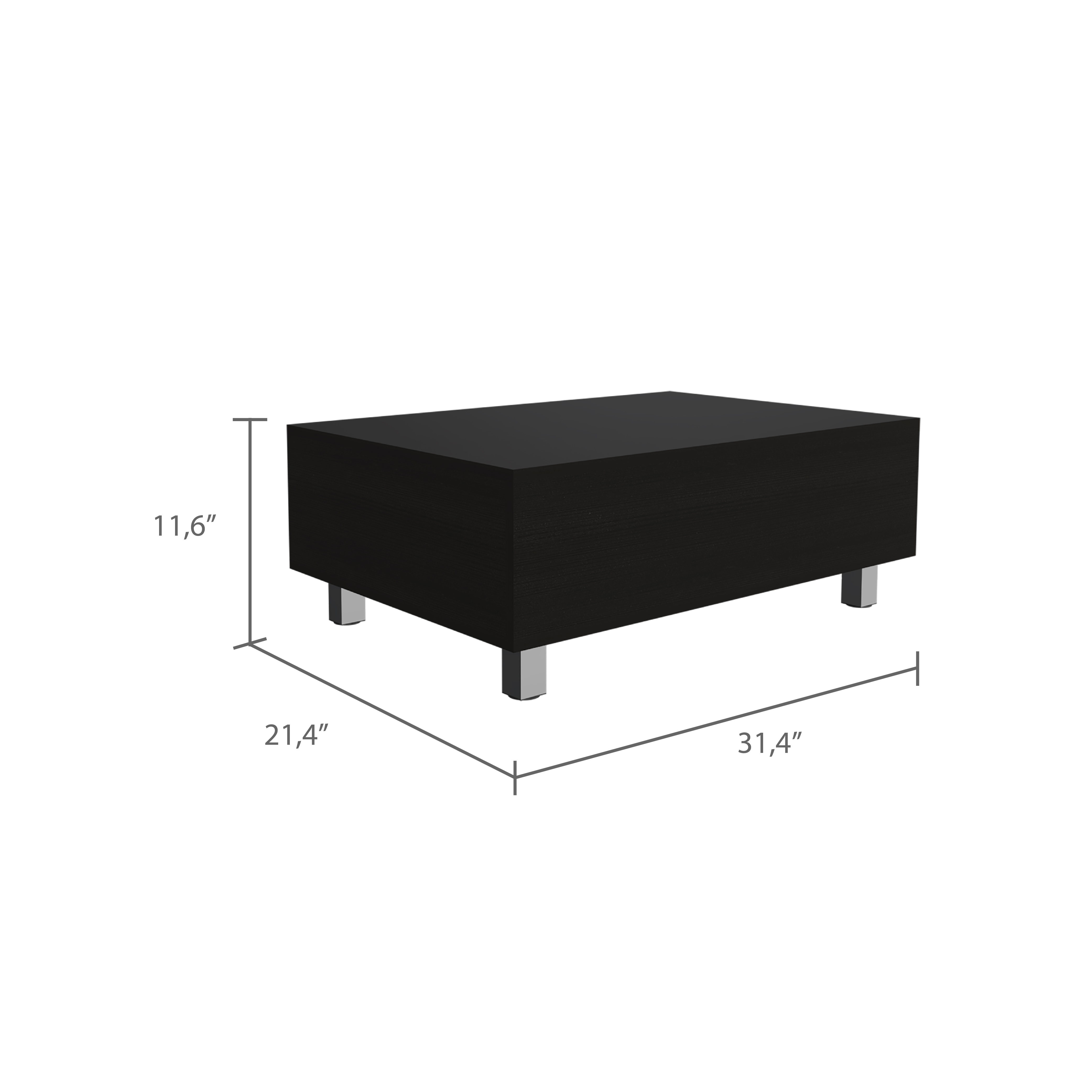 Tilton Rectangle Lift Top  Coffee Table Black Wengue