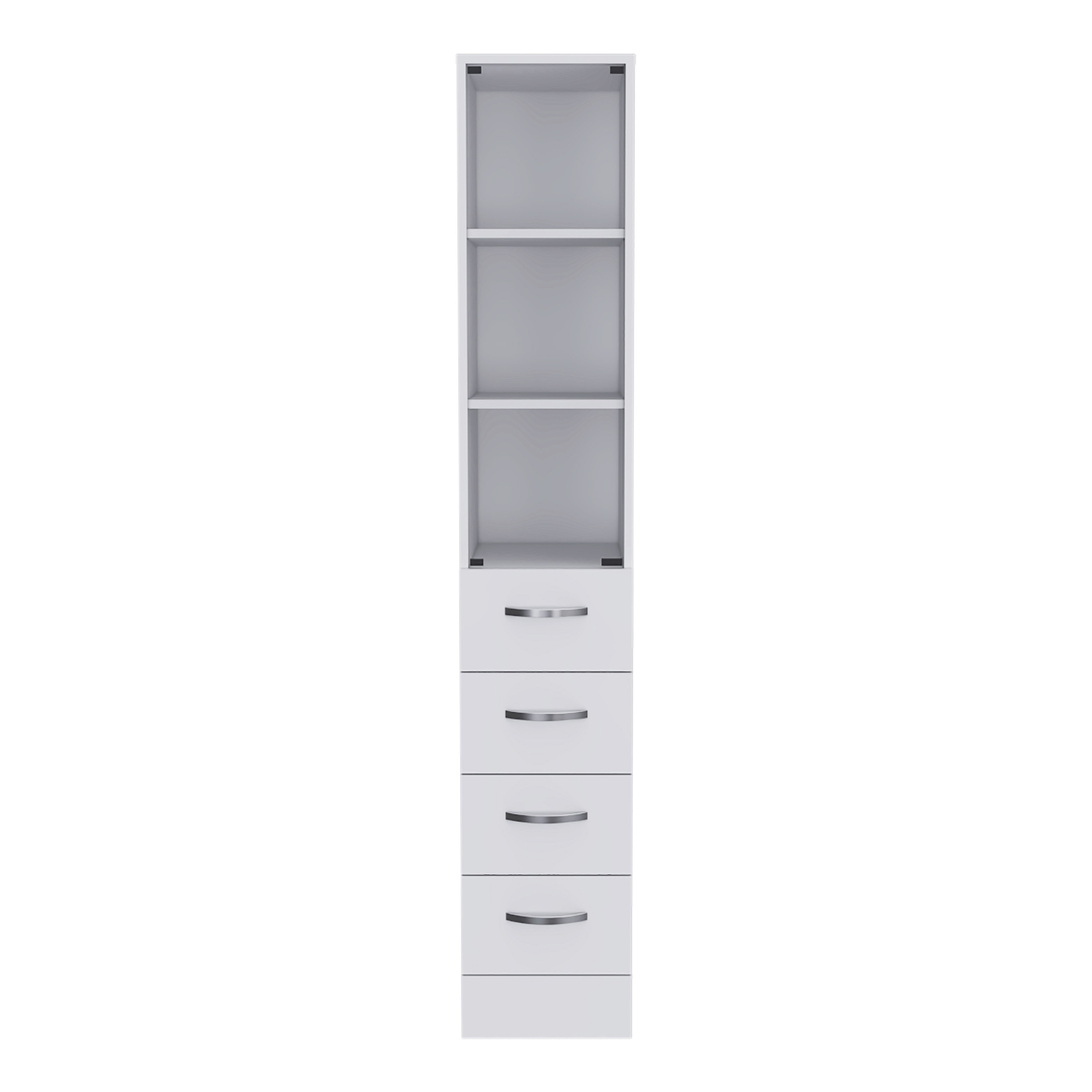 White 3-Drawer 3-Shelf Linen Cabinet