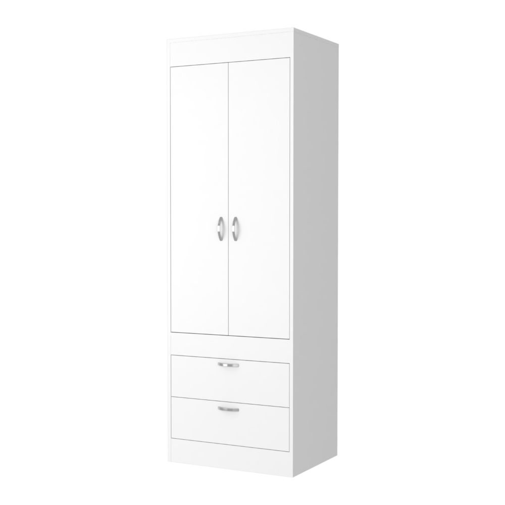 White 2-Drawer Armoire