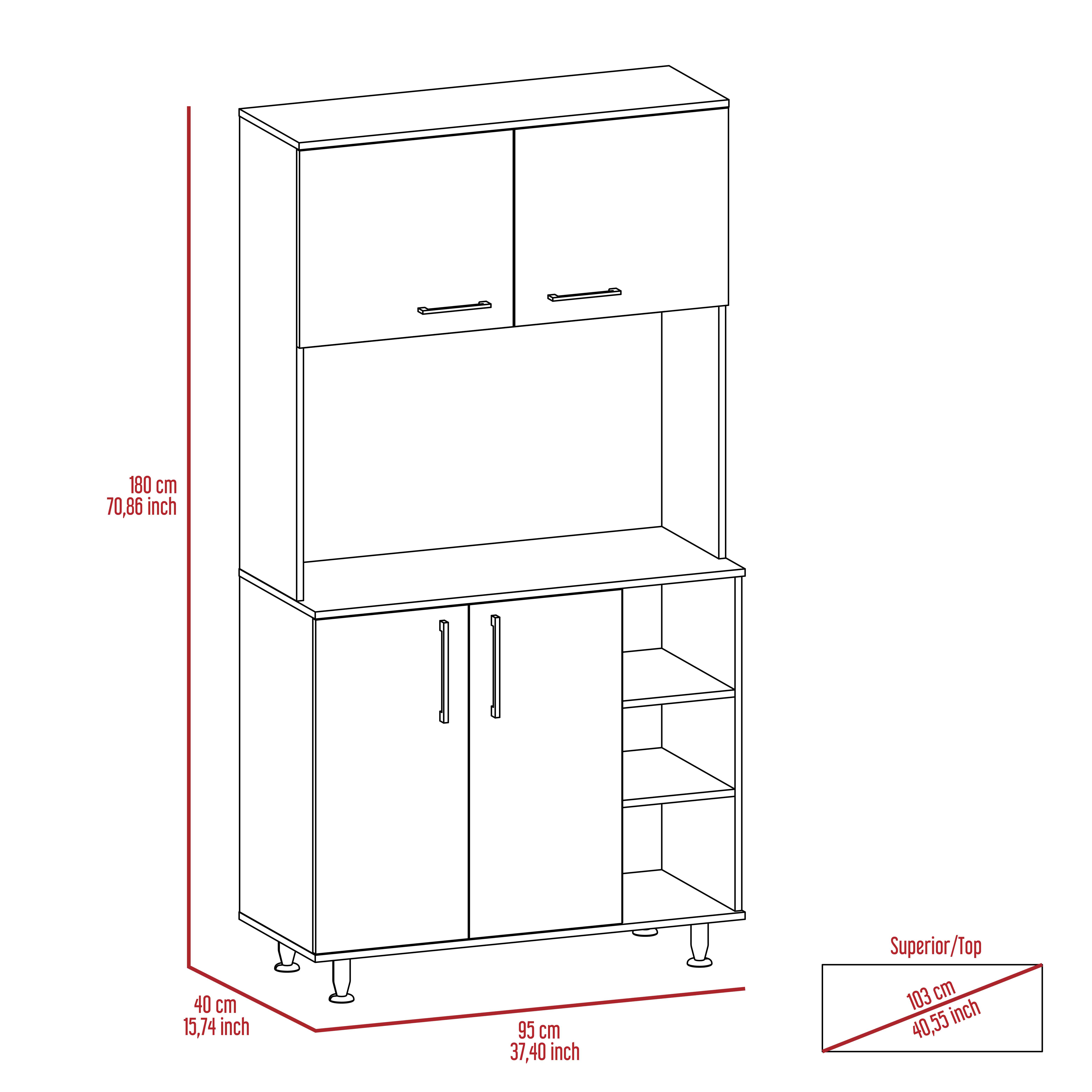 Bayshore 3-Shelf Pantry Cabinet Black Wengue