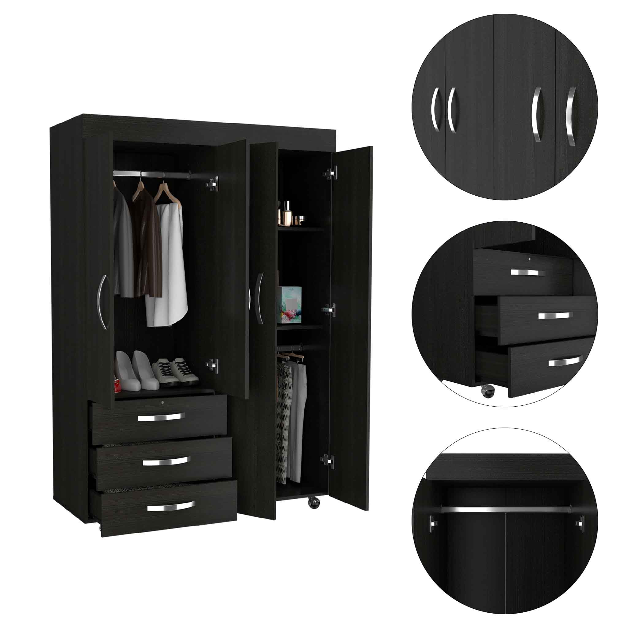 Isla Vista 3-Drawer Armoire  Black Wengue