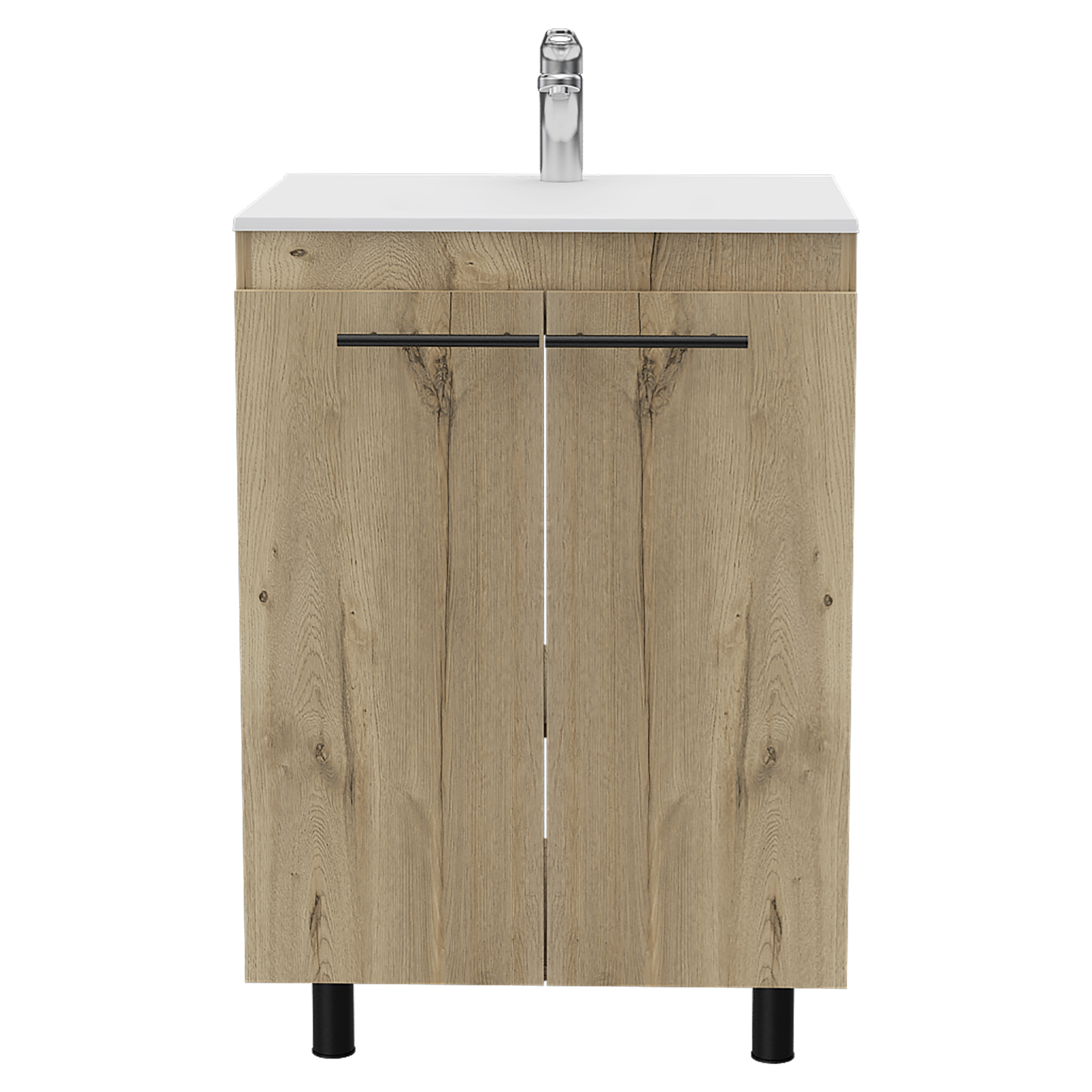 Light Oak 2-Door Rectangle Freestanding Vanity Cabinet