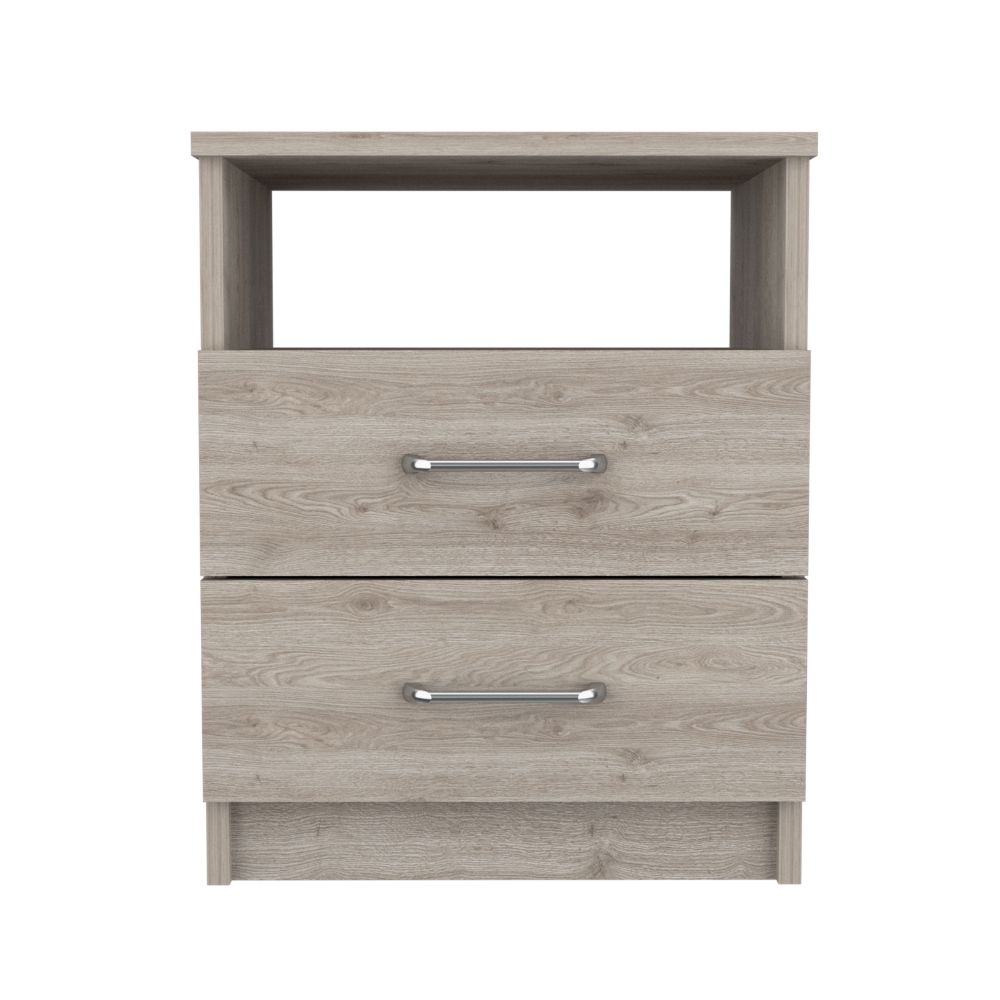 Brookeline 2-Drawer 1-Shelf Rectangle Nightstand Light Grey