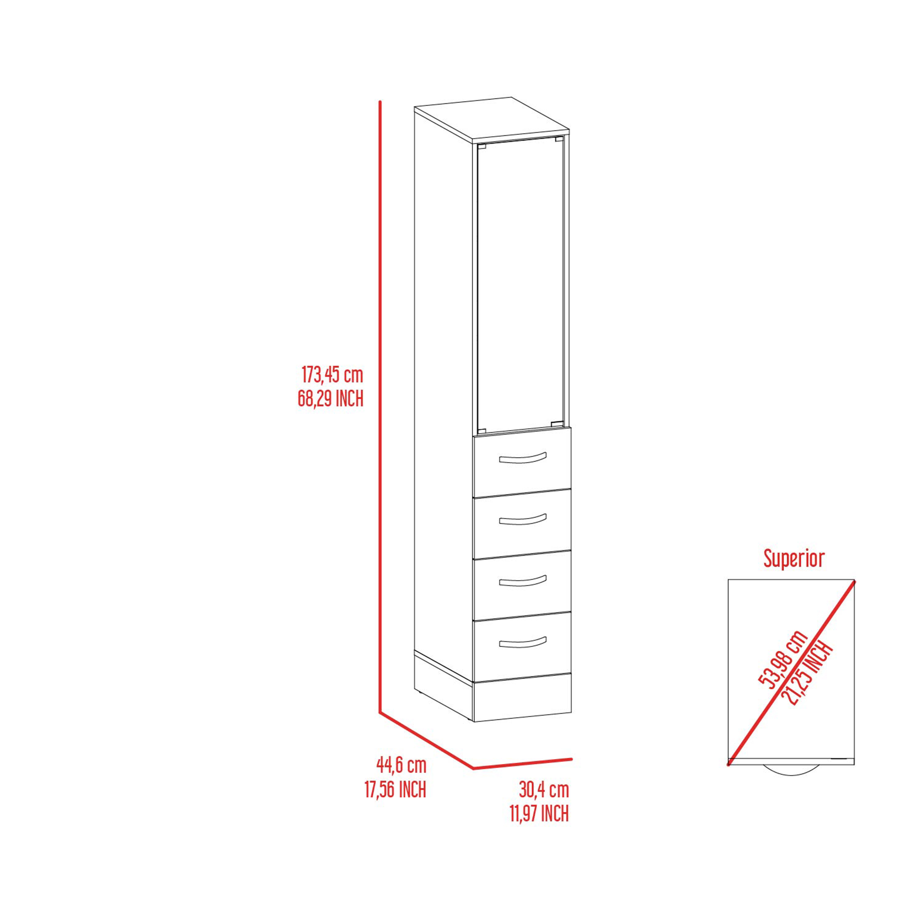 White 3-Drawer 3-Shelf Linen Cabinet