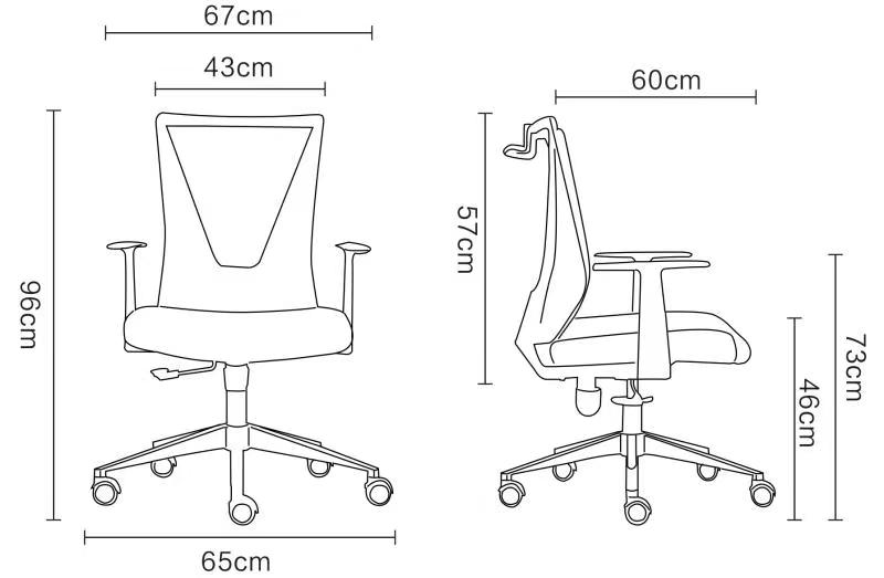 Black Wengue and Smokey Oak Swivel Adjustable Height Fixed Armrest Office Chair