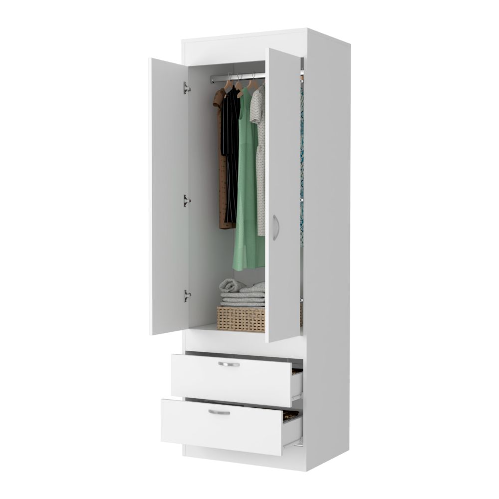 White 2-Drawer Armoire