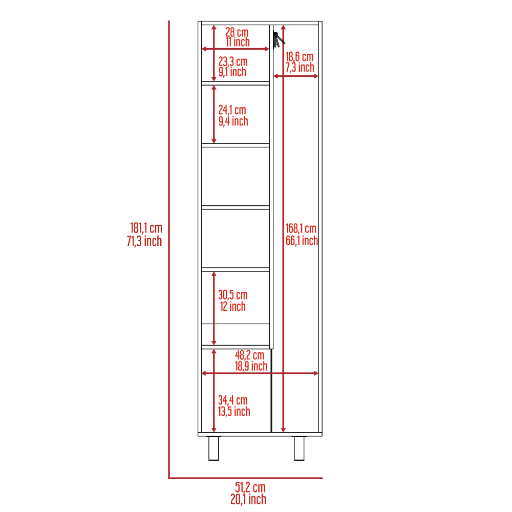 Crescent 7-Shelf 4-Door 2-piece Kitchen Set, Kitchen Island and Pantry White and Light Oak