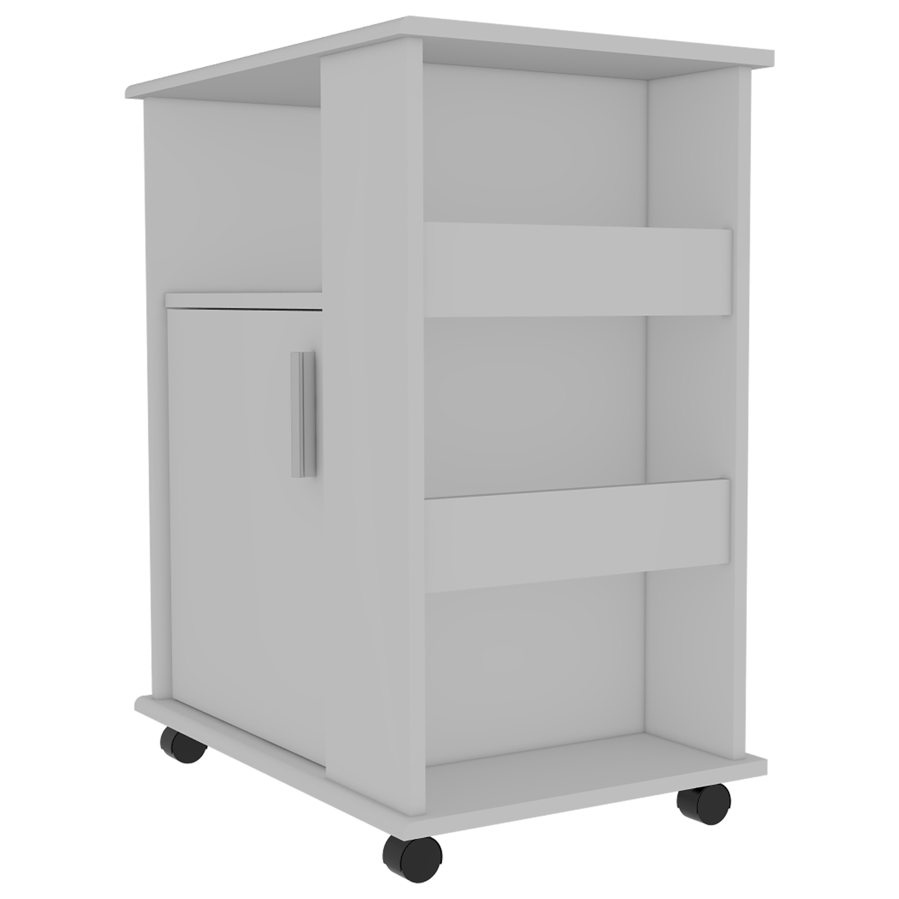 Tournament 6-Shelf 1-Door 3-Drawer 2-piece Kitchen Set, Kitchen Island and Kitchen Cart White and Light Oak