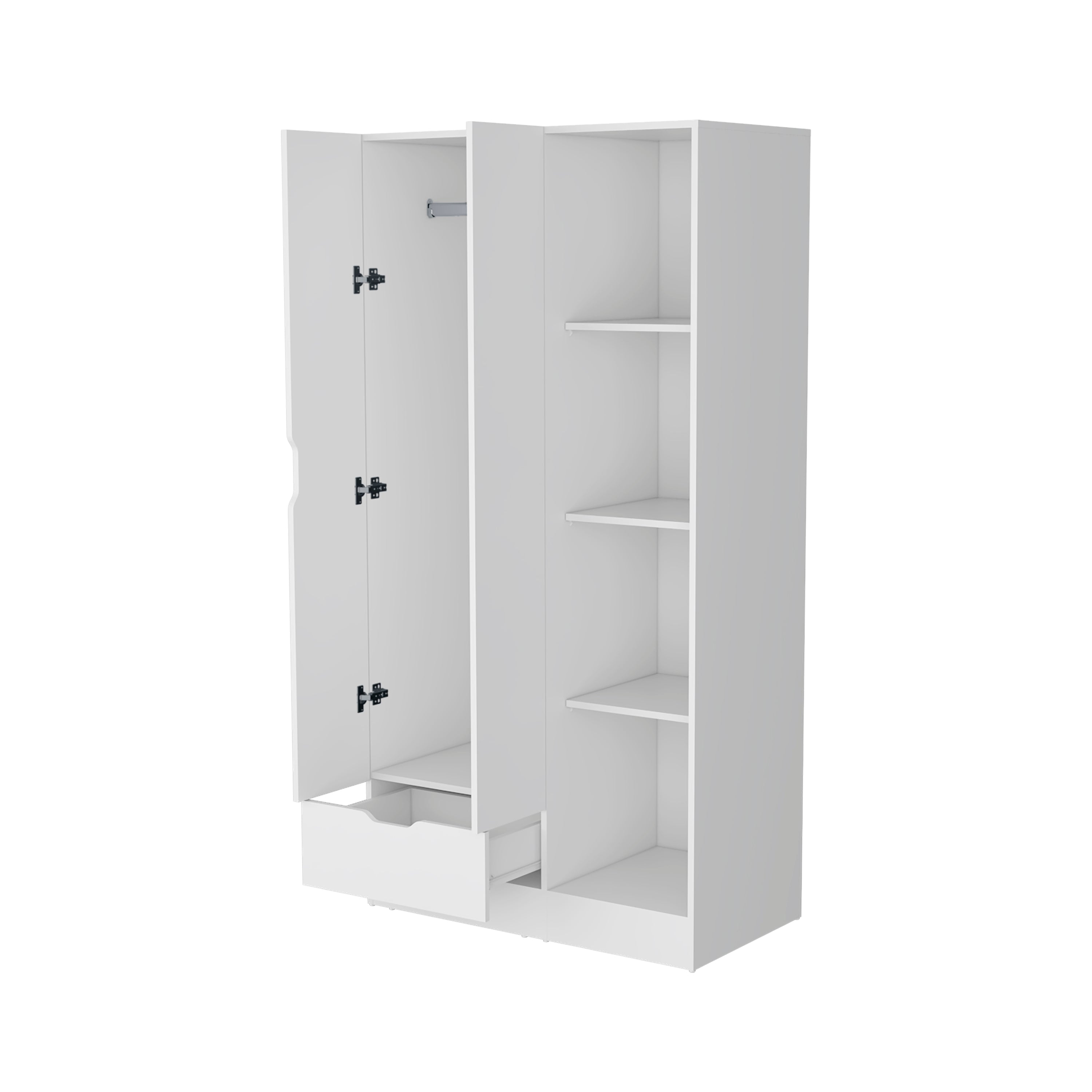 Cimarron 2-Door Armoire with Open Compartment White