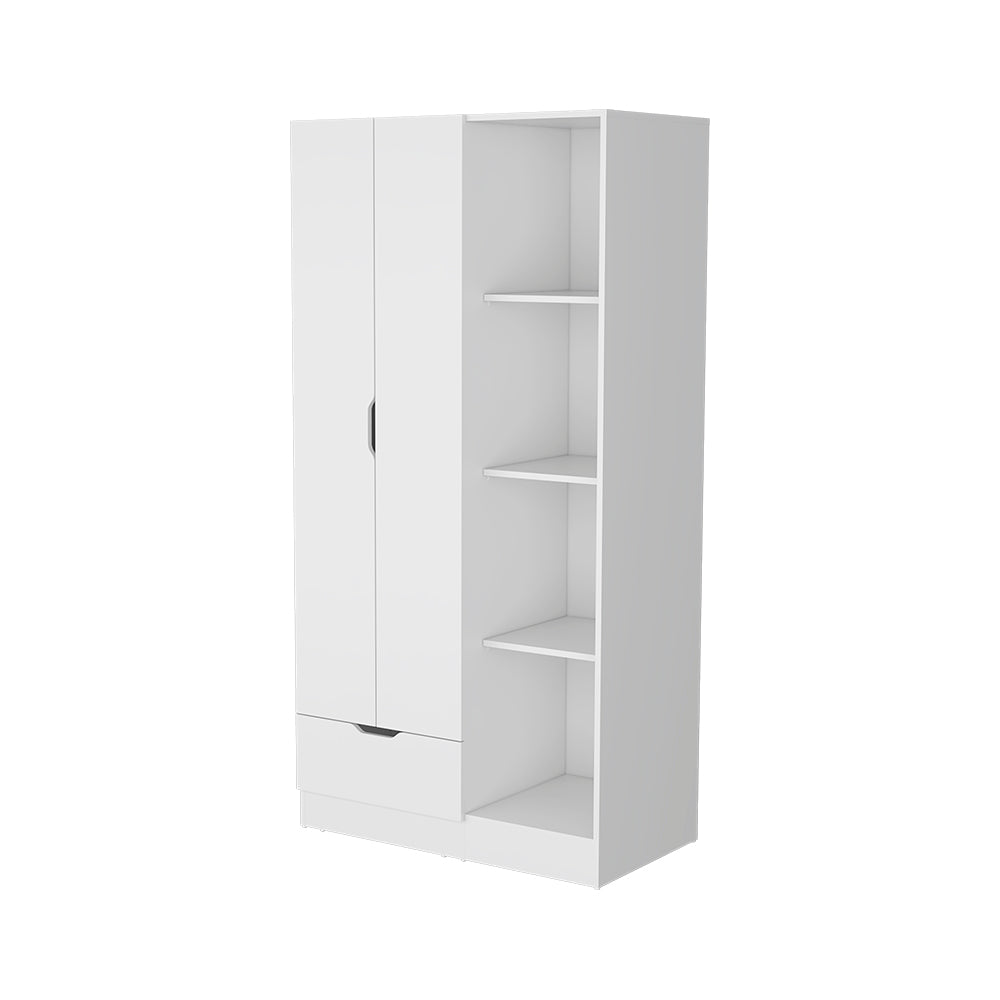 Cimarron 2-Door Armoire with Open Compartment White