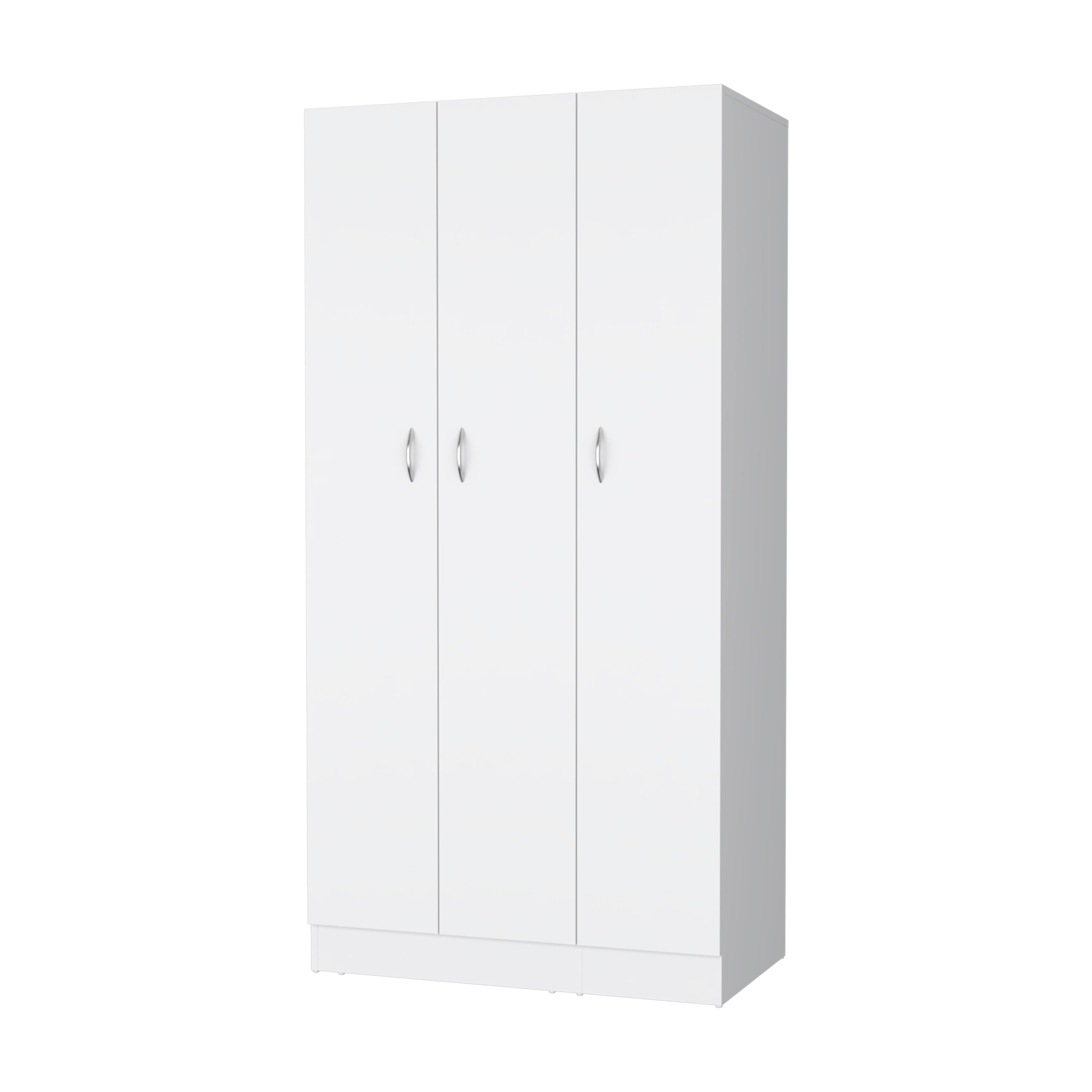 Augusta 3-Door Wardrobe with Hanging Rod White