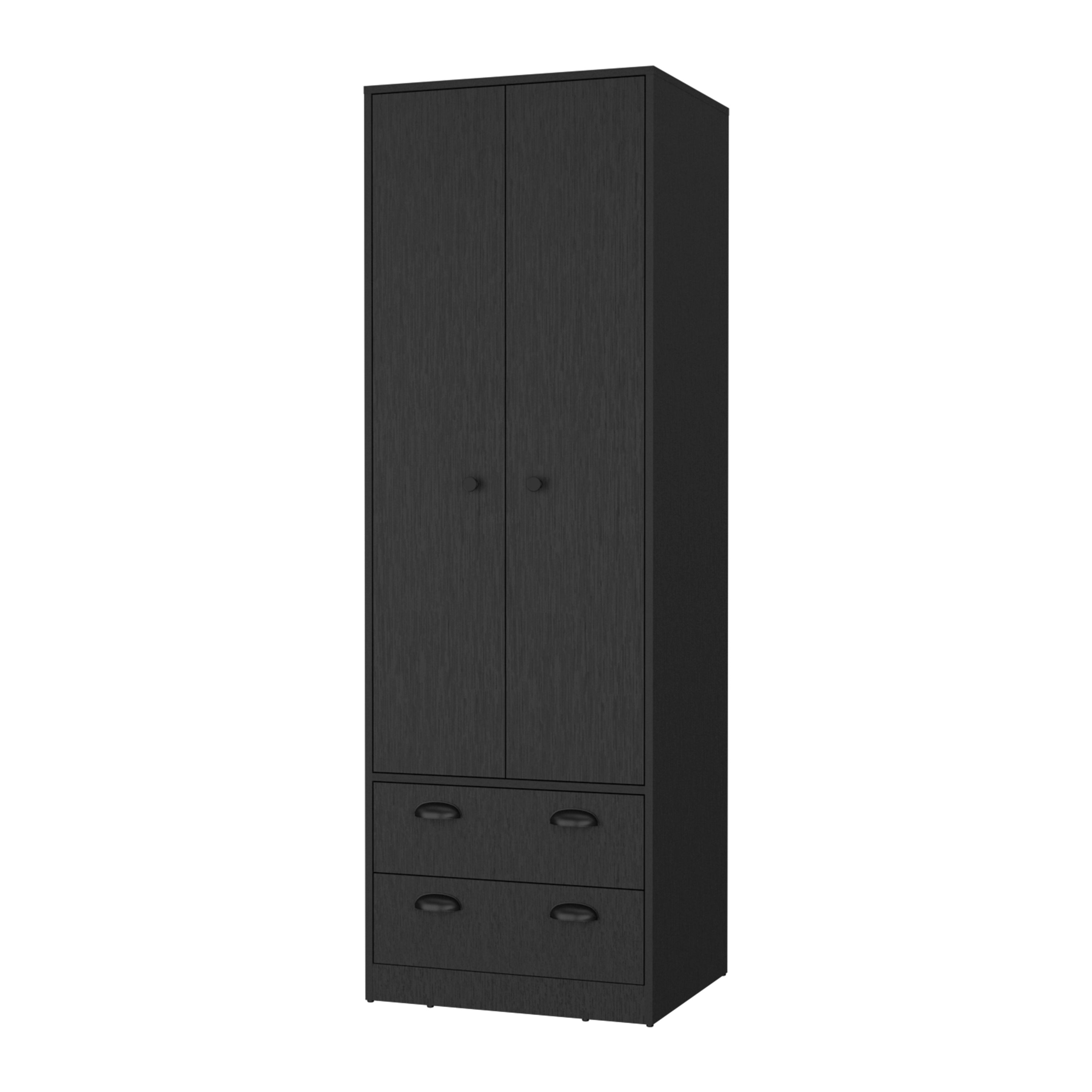 Westminster 2-Door 2-Drawer Armoire with Hanging Rod Black