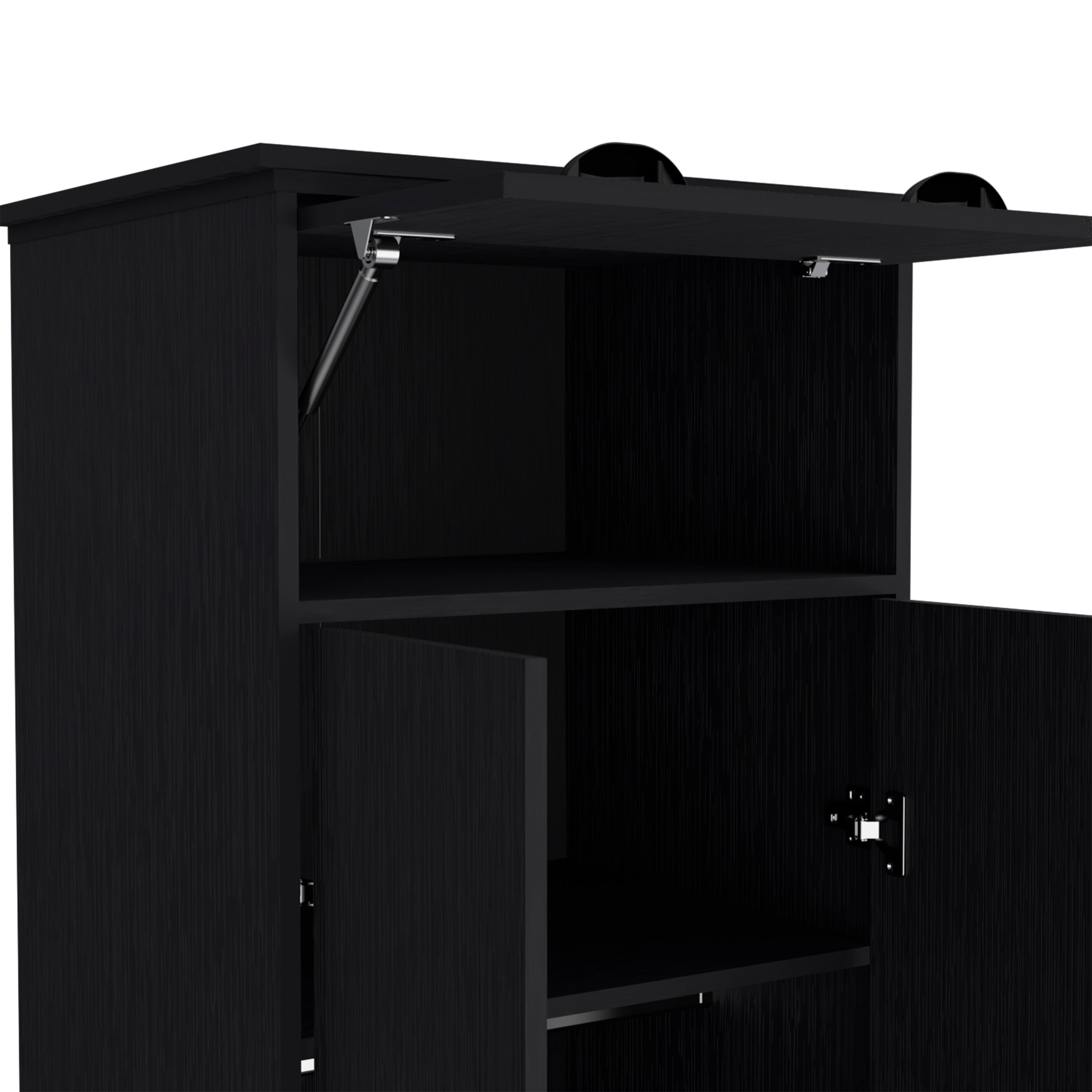 Lakewood Double Door and 1-Drawer Armoire Black