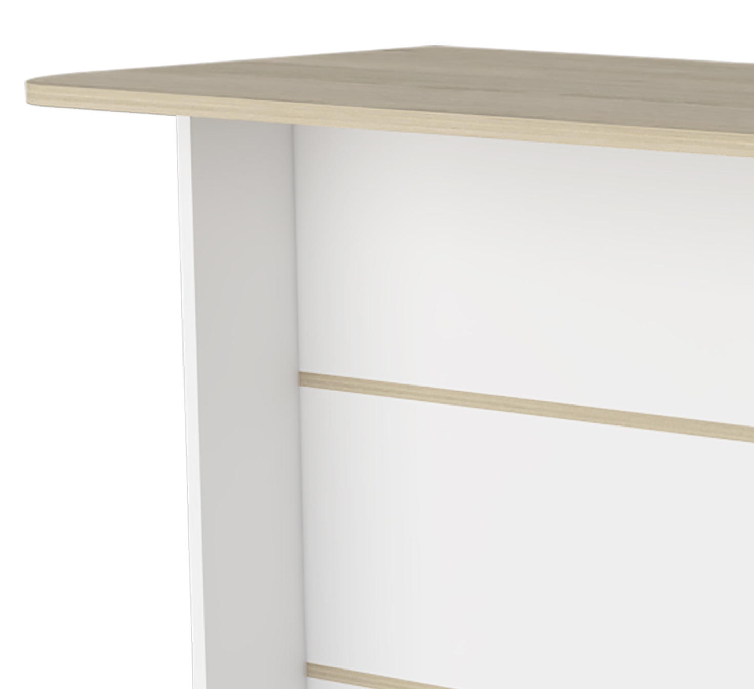 White and Light Pine 3-Tier Shelf Kitchen Island