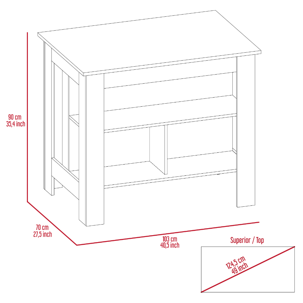 White and Onyx 2-Piece Kitchen Set, Kitchen Island and Pantry Cabinet