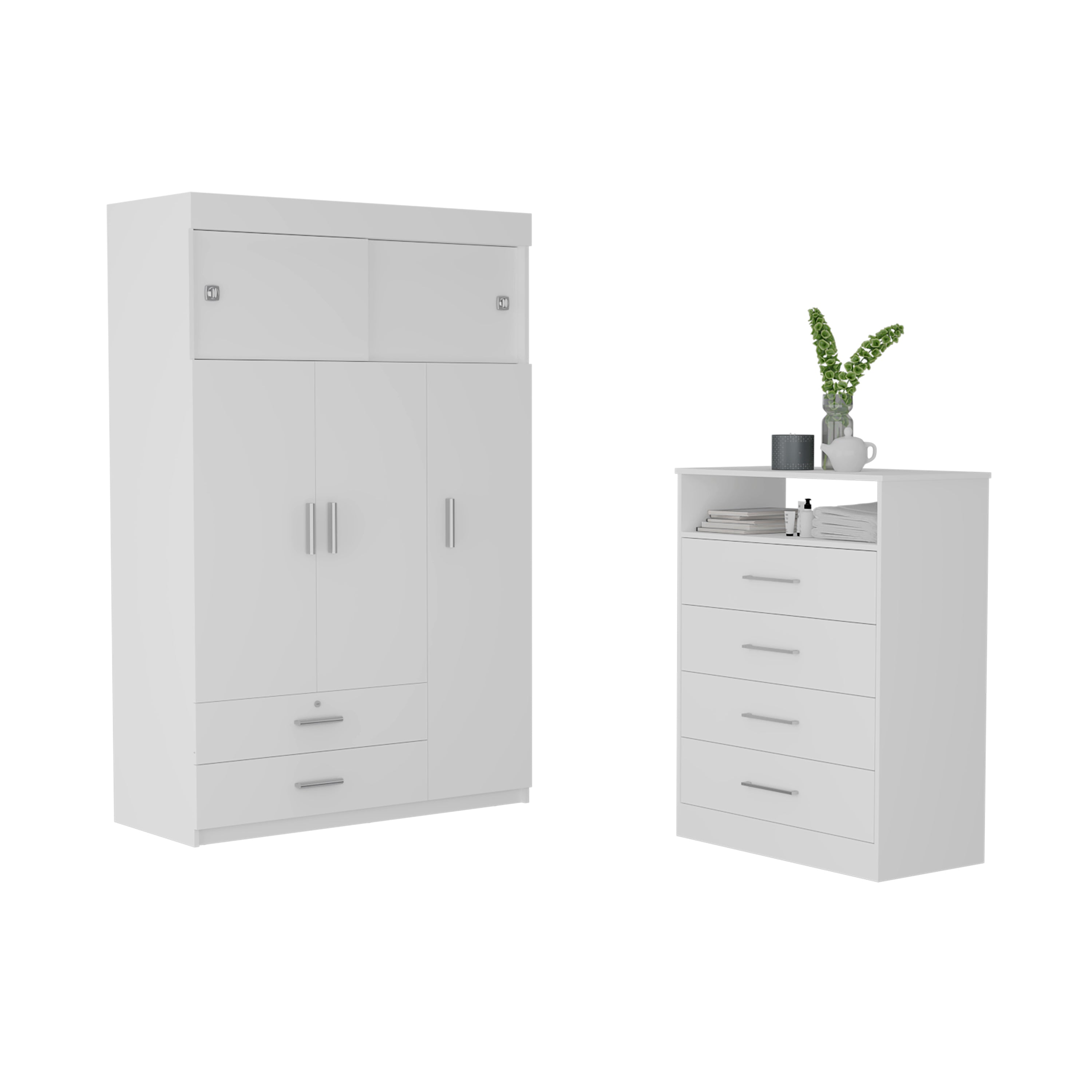 Omaha 2-Piece Armoire and Dresser, White