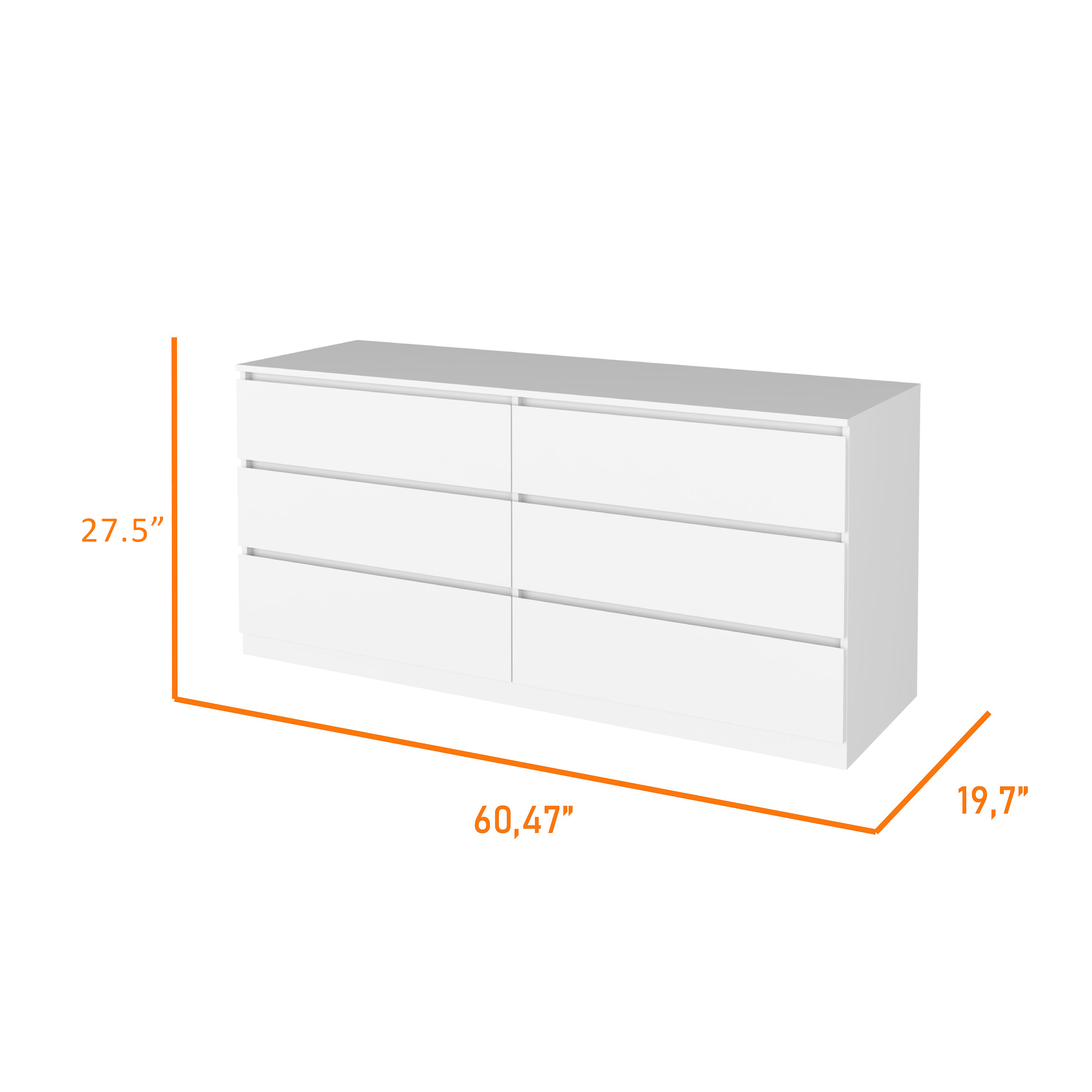 Wyoming 2-Piece Bedroom Set, Armoire + Dresser, White