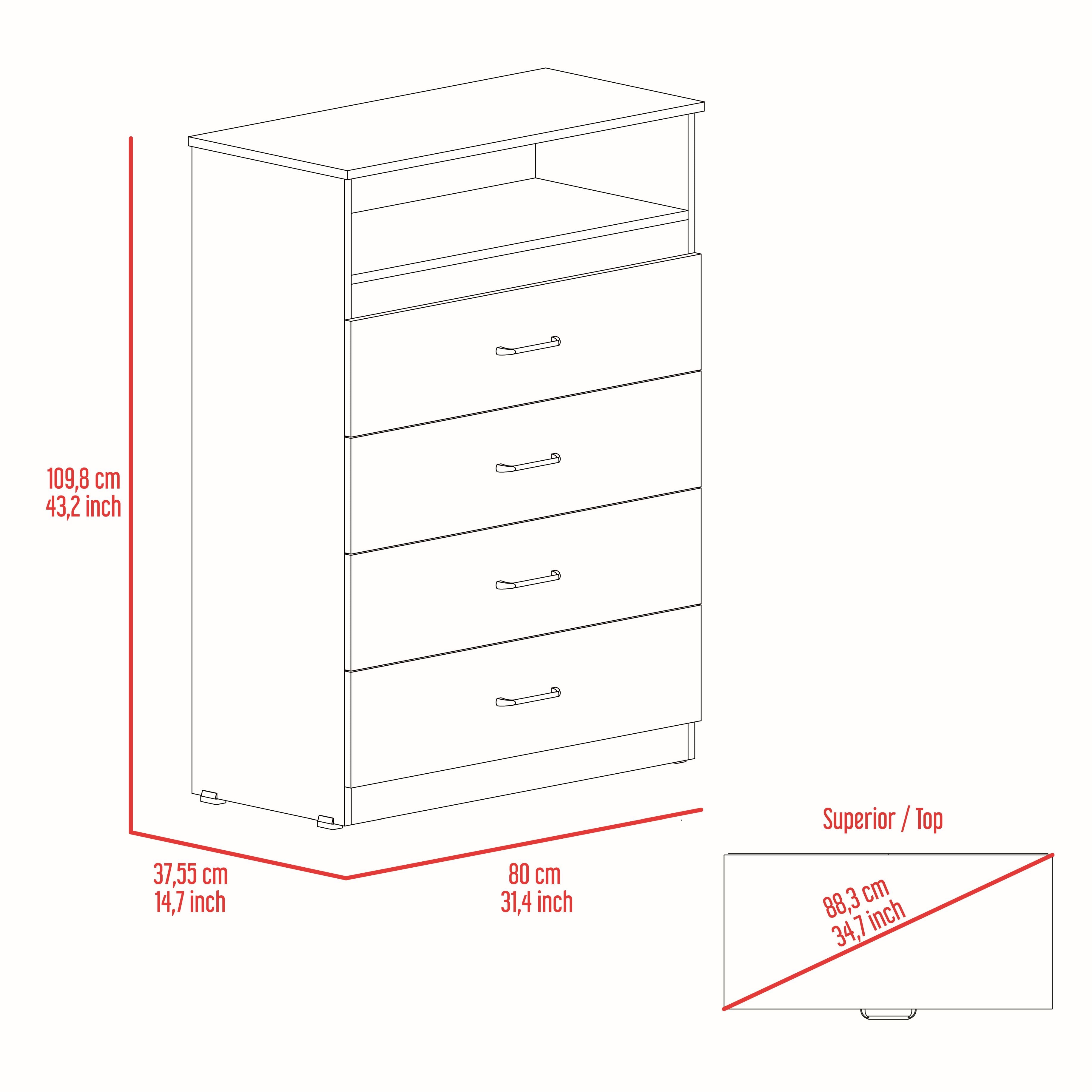 Midval 2-Piece Bedroom Set, Armoire + Dresser, White