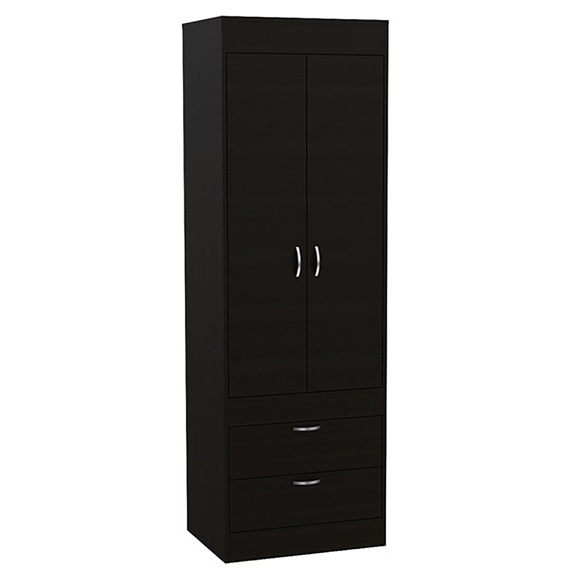 Black Wengue 2-Drawer Armoire