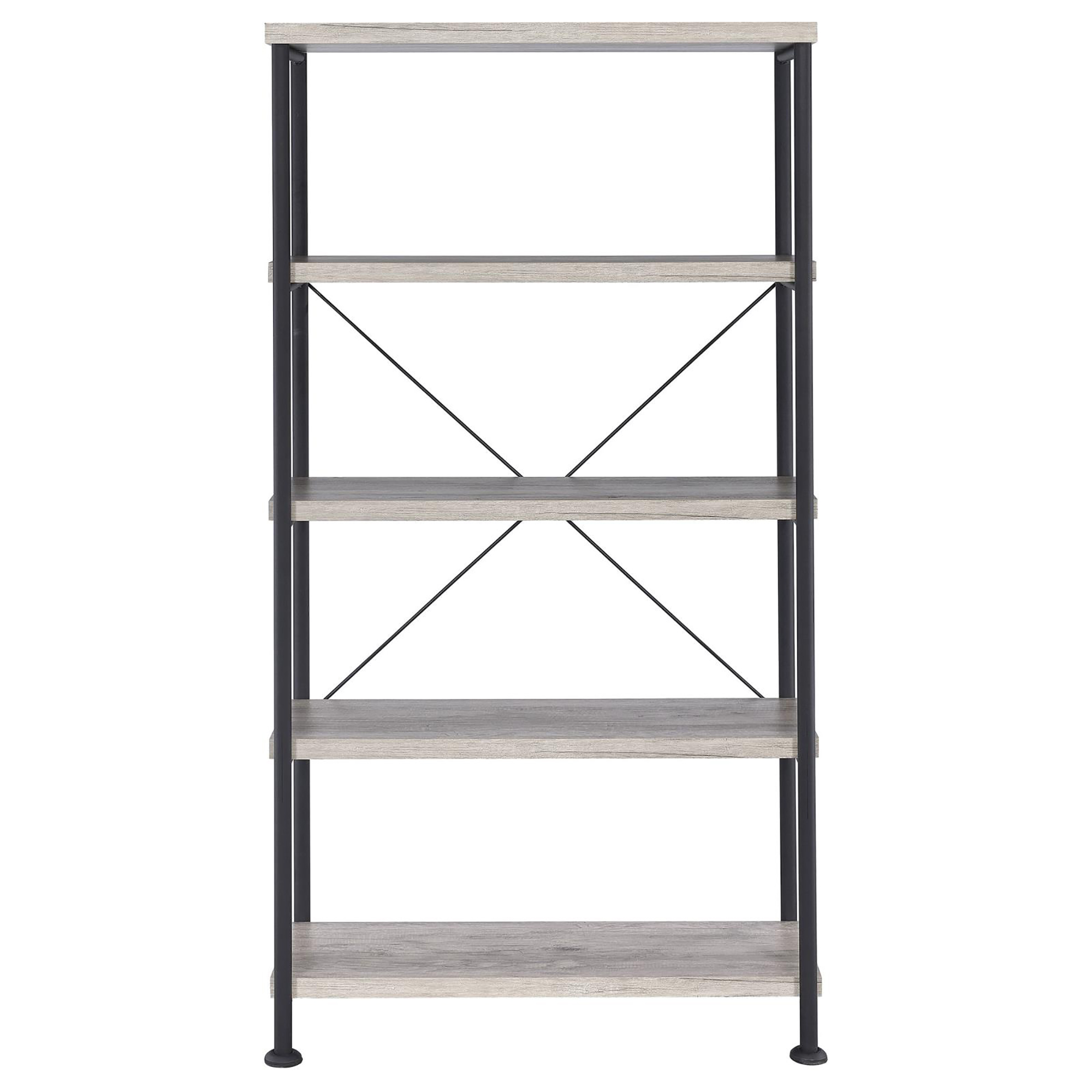 Grey Driftwood 4-shelf Bookcase