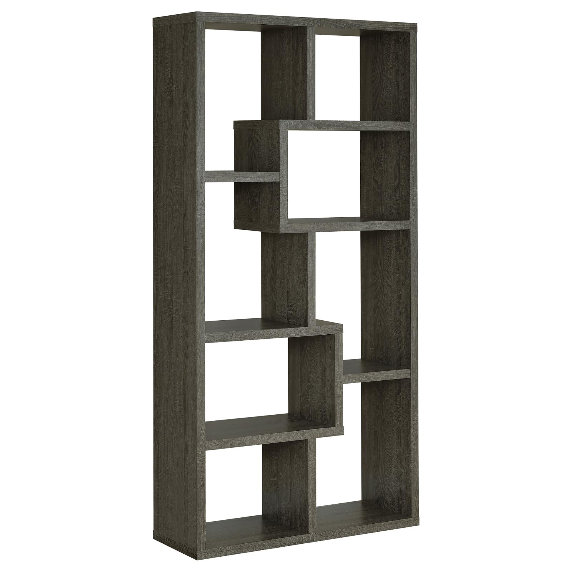 Weathered Grey 8-shelf Bookcase