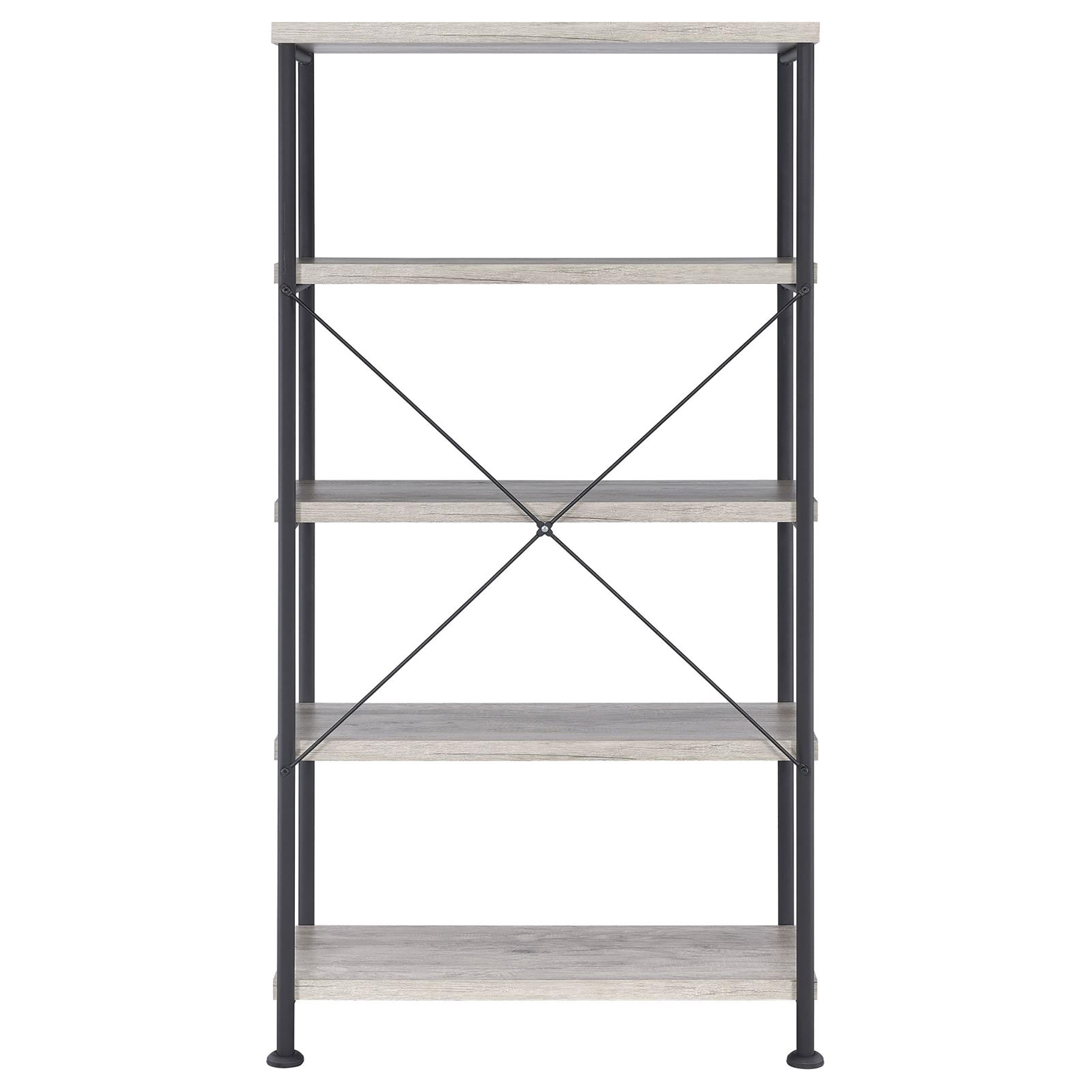 Grey Driftwood 4-shelf Bookcase