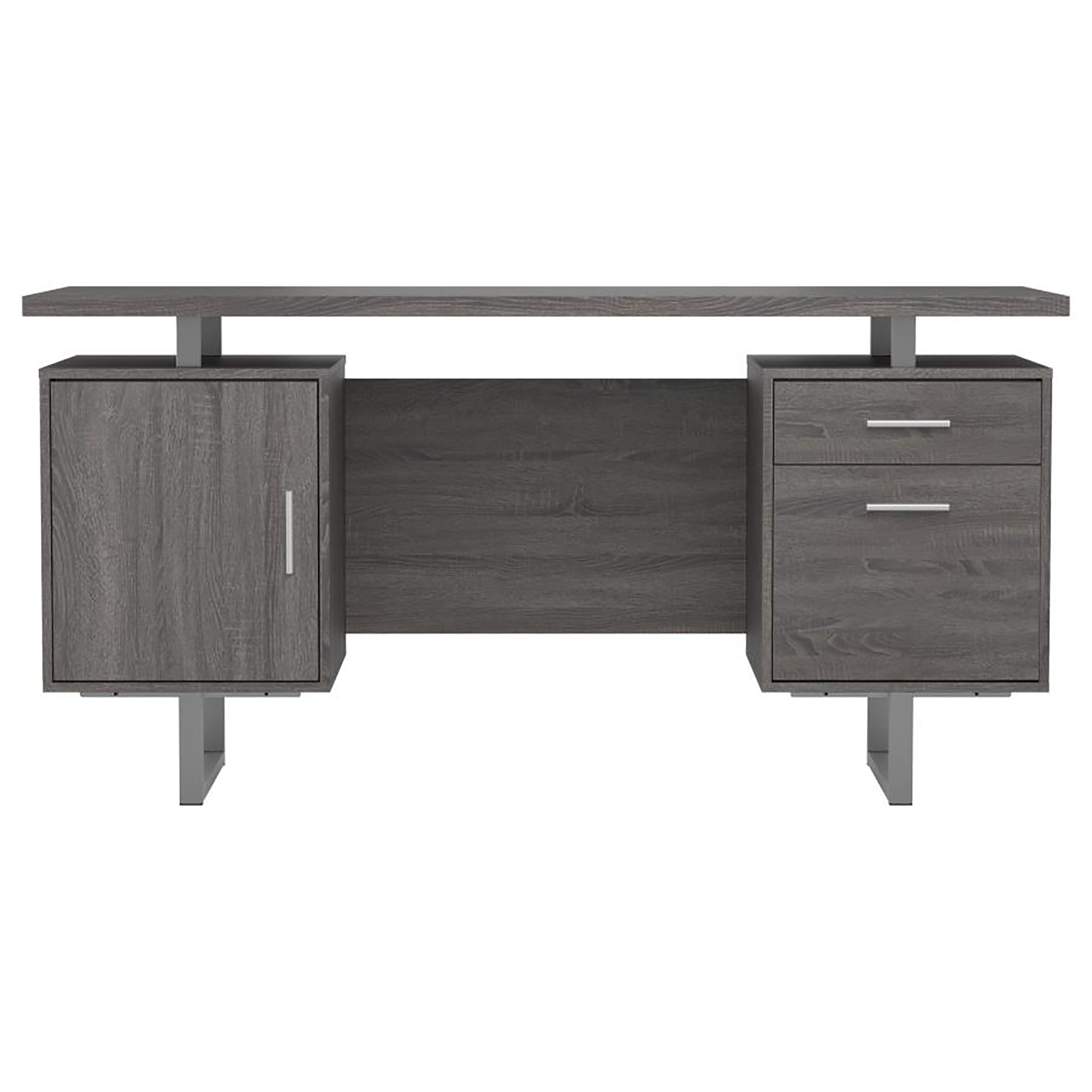 Weathered Grey 2-drawer Floating Top Office Desk