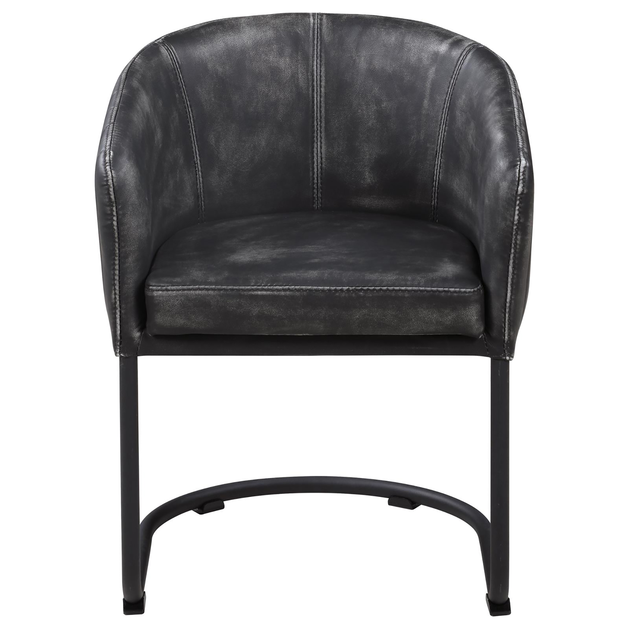 Anthracite and Matte Black Barrel Dining Chair