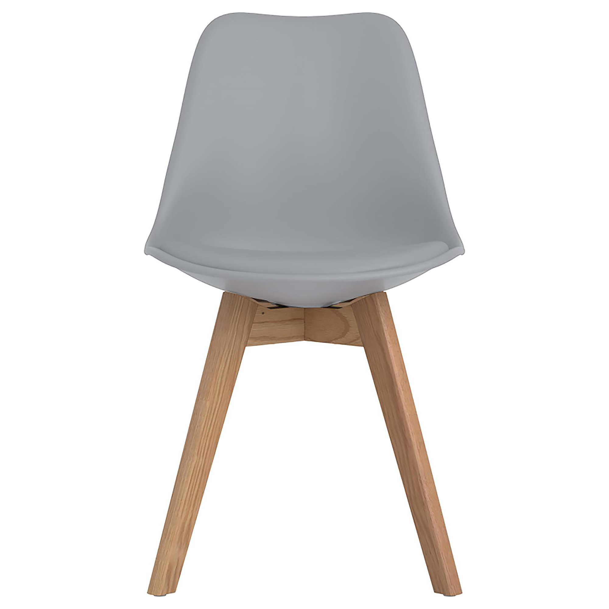 Grey and Natural Oak Padded Side Chairs (Set of 2)