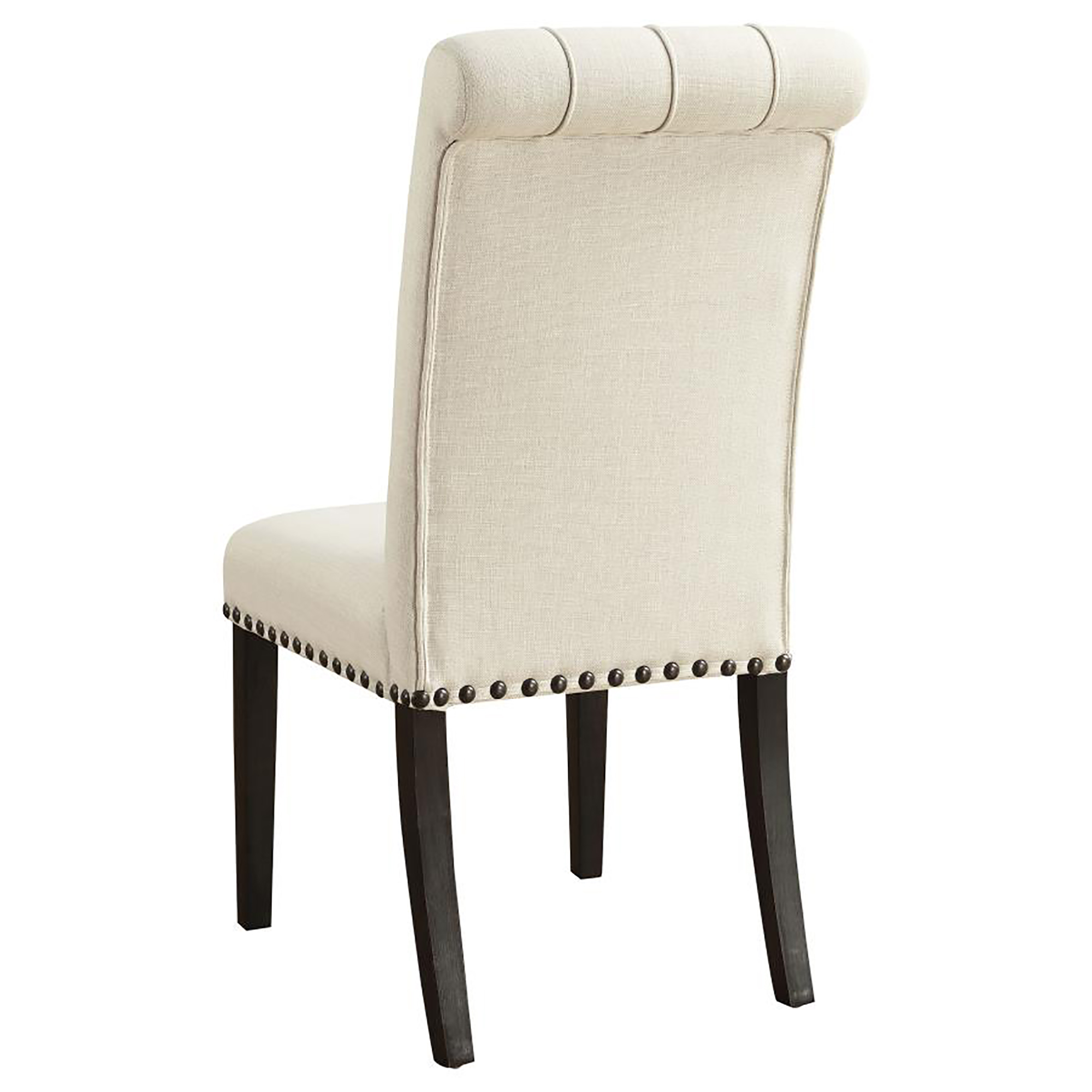 Beige and Smokey Black Tufted Side Chairs (Set of 2)