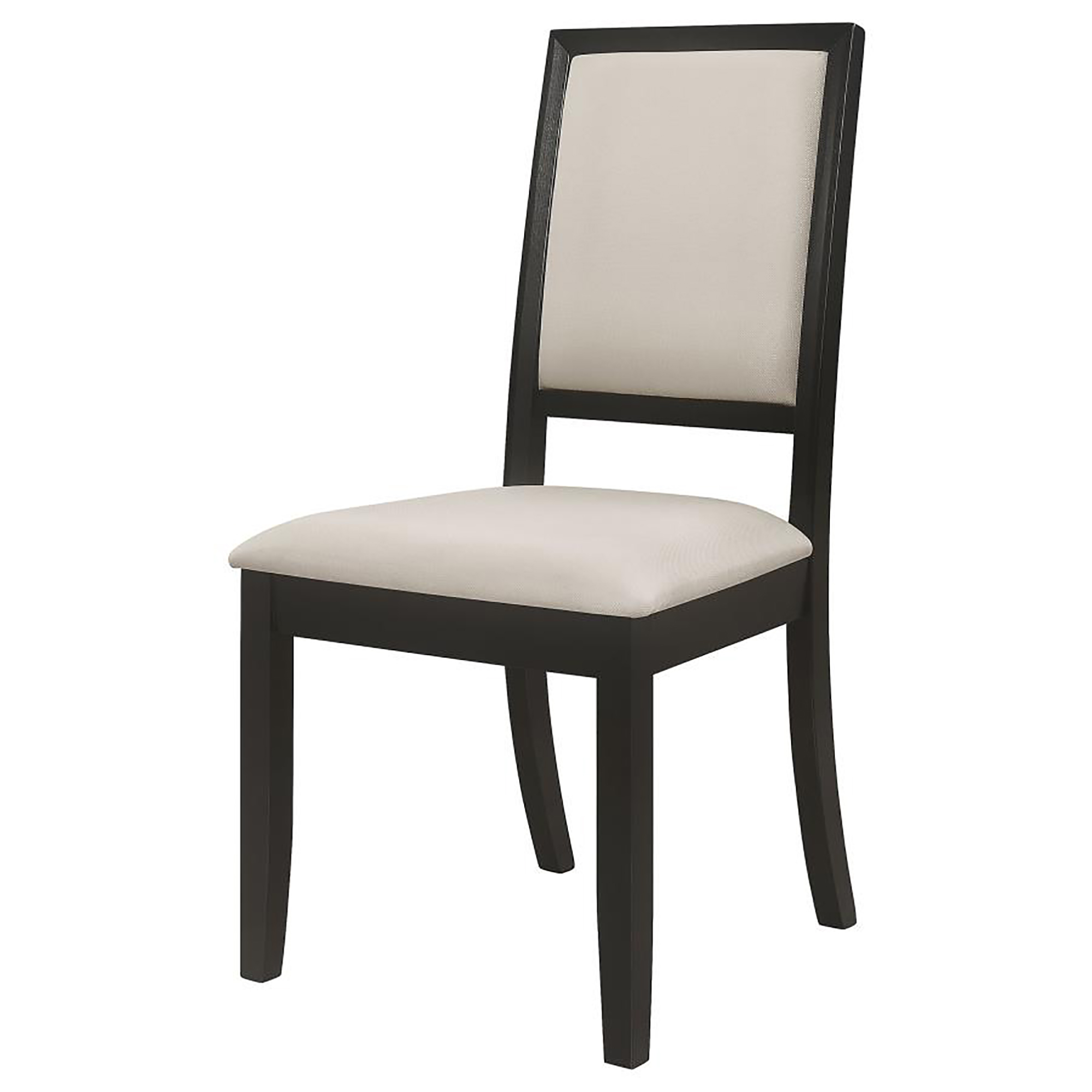 Cream and Black Upholstered Side Chairs (Set of 2)