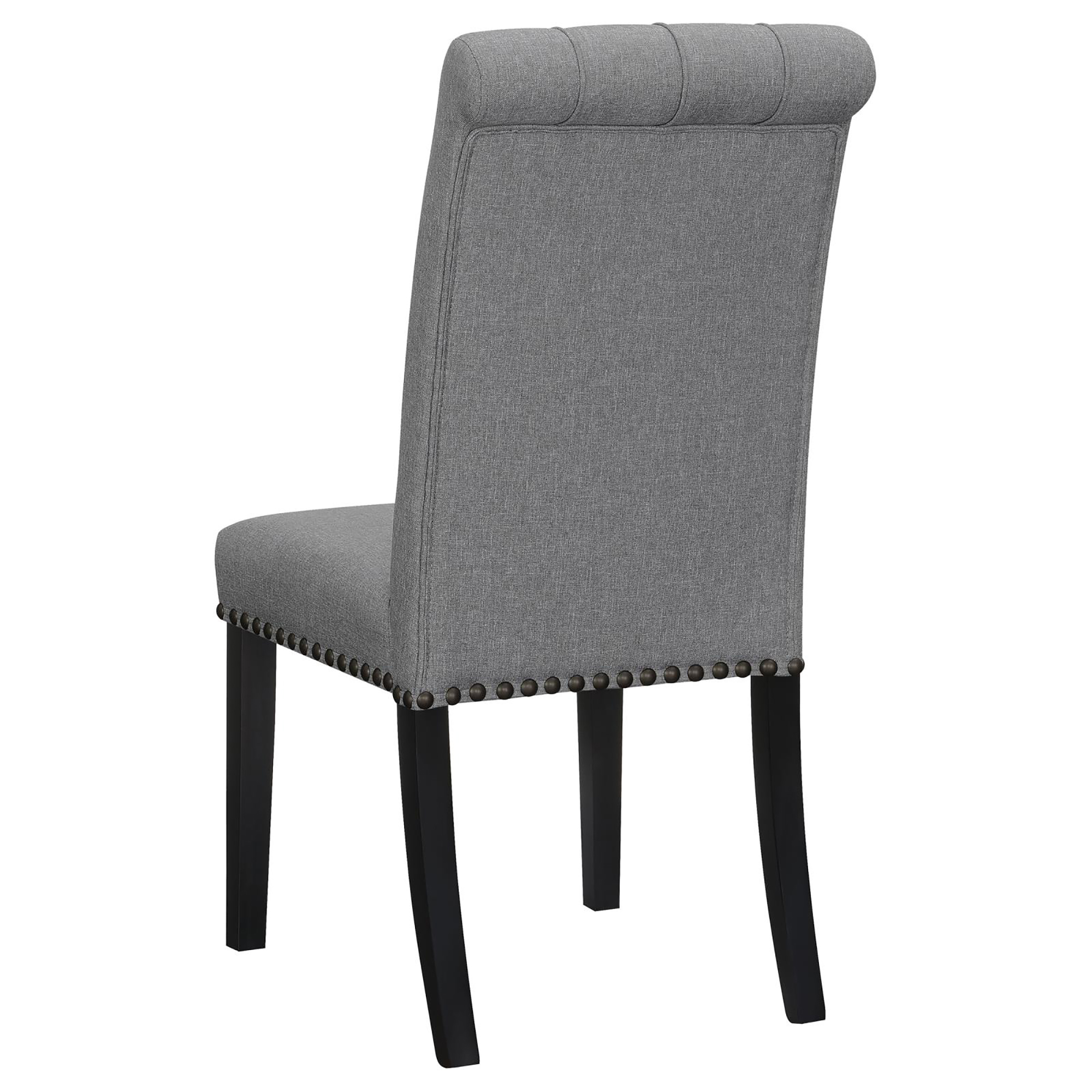 Grey and Rustic Espresso Tufted Side Chairs (Set of 2)