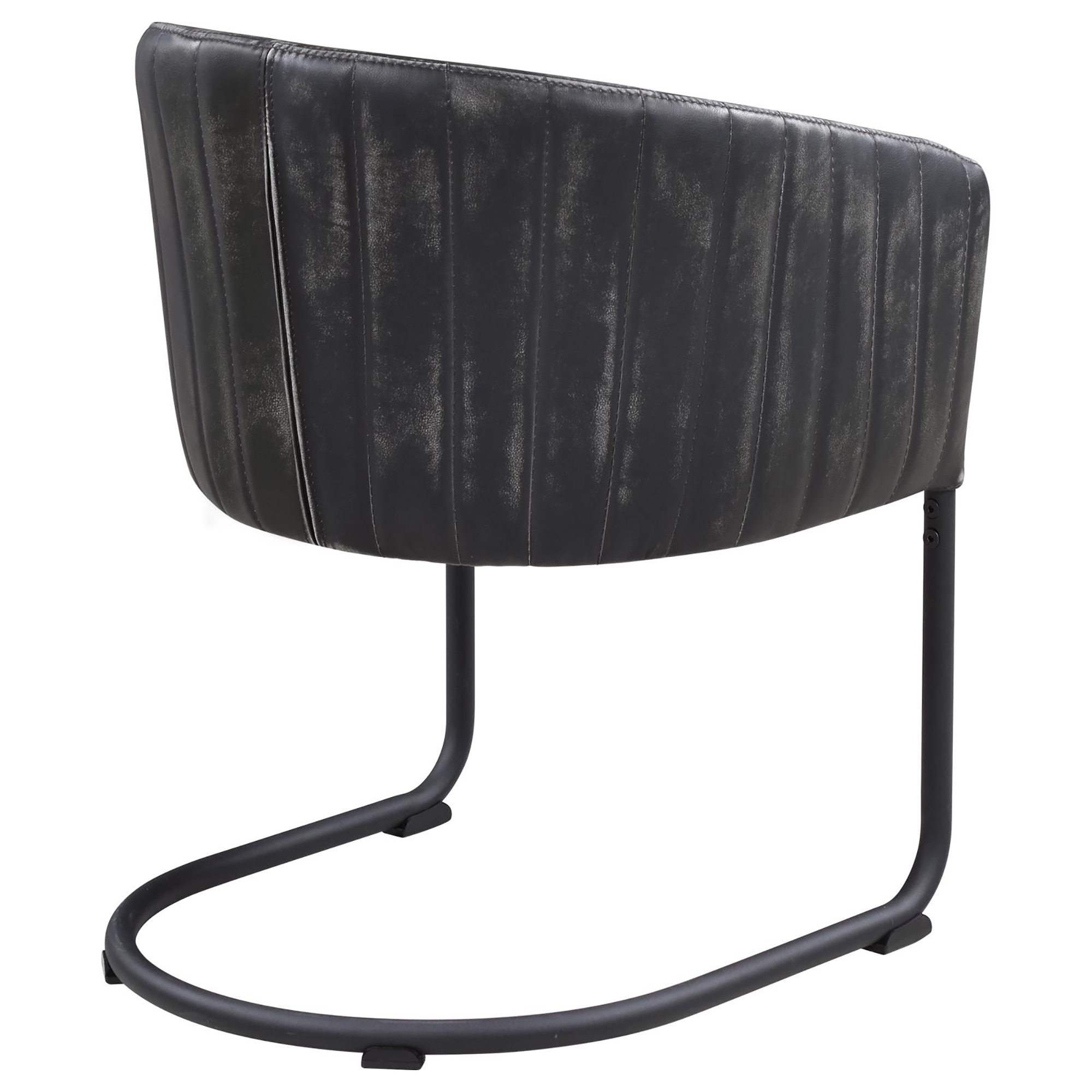 Anthracite and Matte Black Barrel Dining Chair