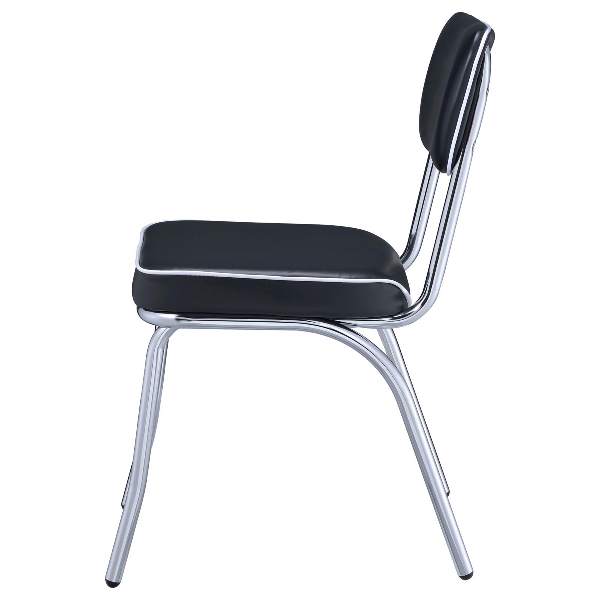 Black and Chrome Upholstered Side Chairs (Set of 2)