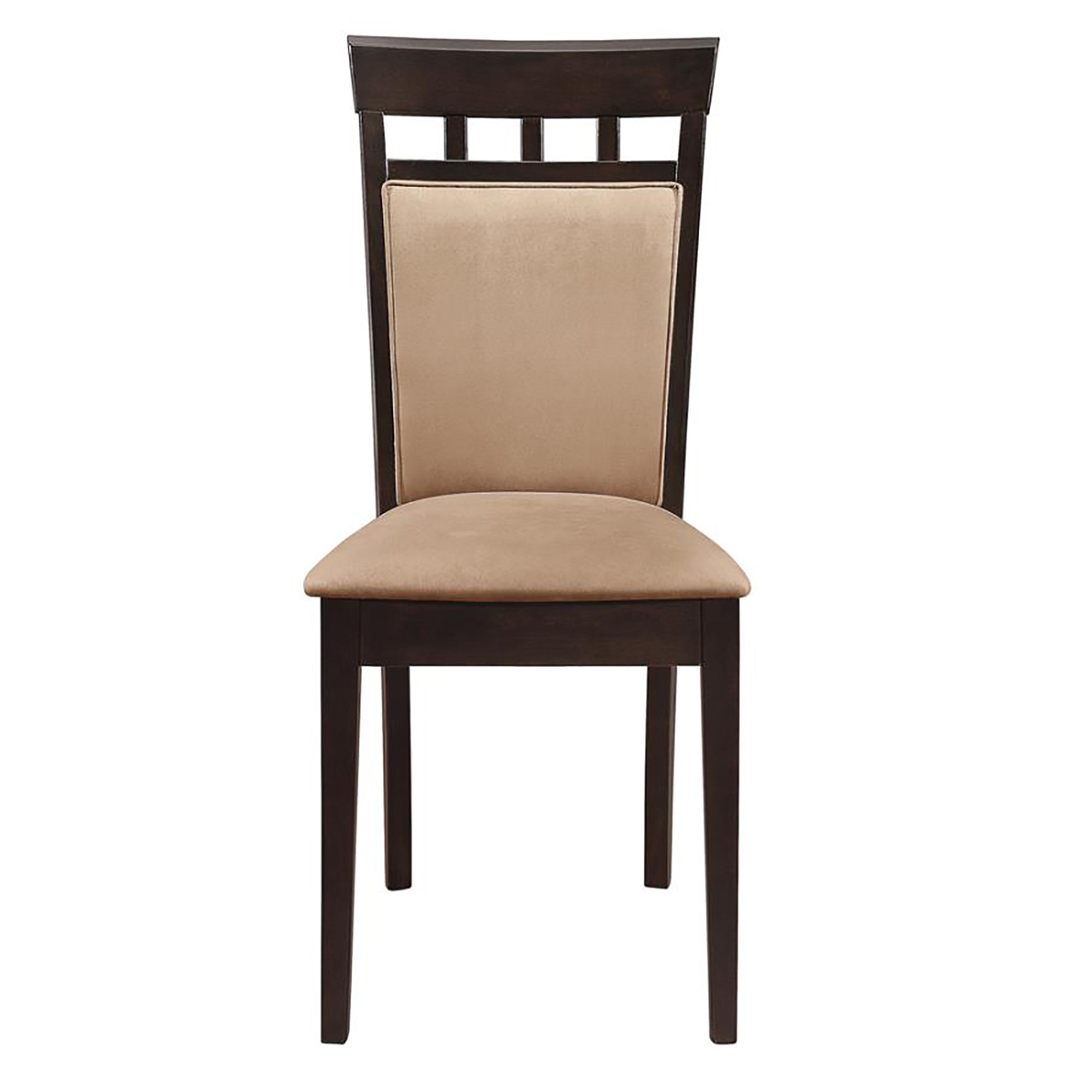 Beige and Cappuccino Upholstered Side Chairs (Set of 2)