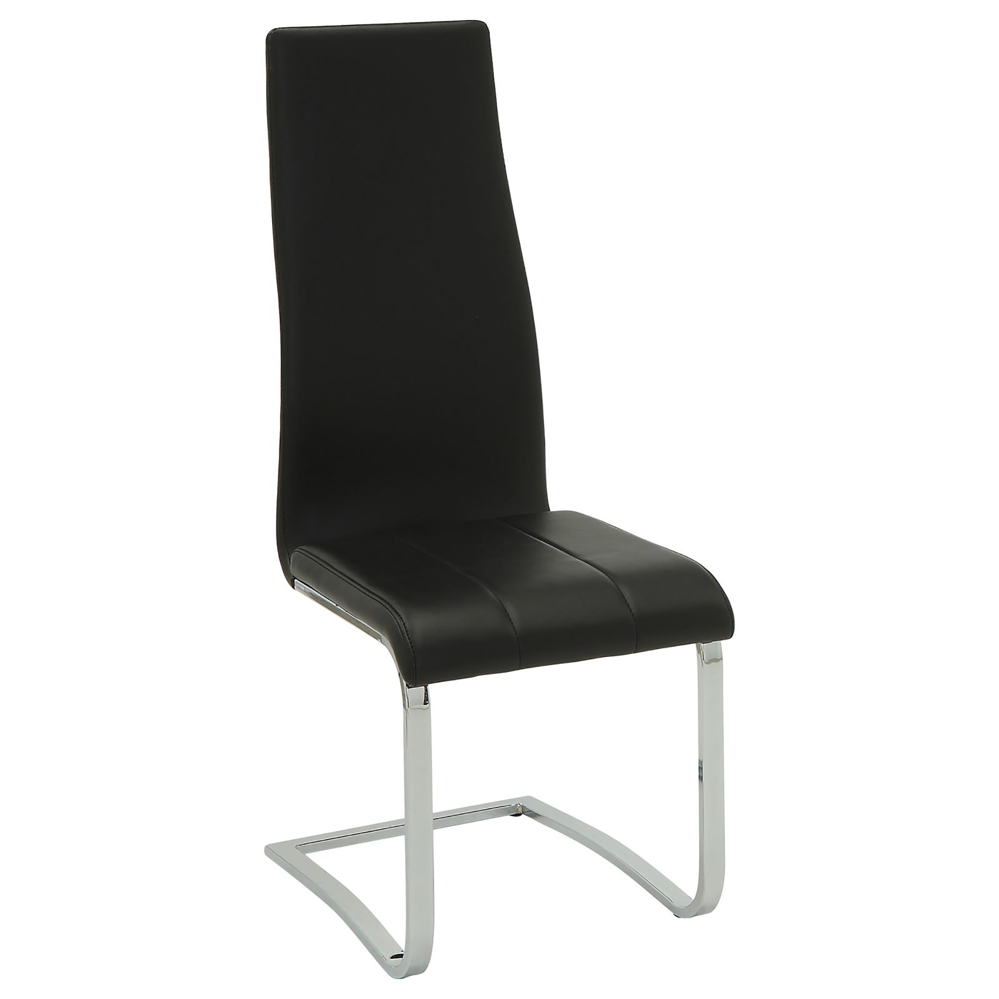 Black and Chrome High Back Side Chairs (Set of 4)