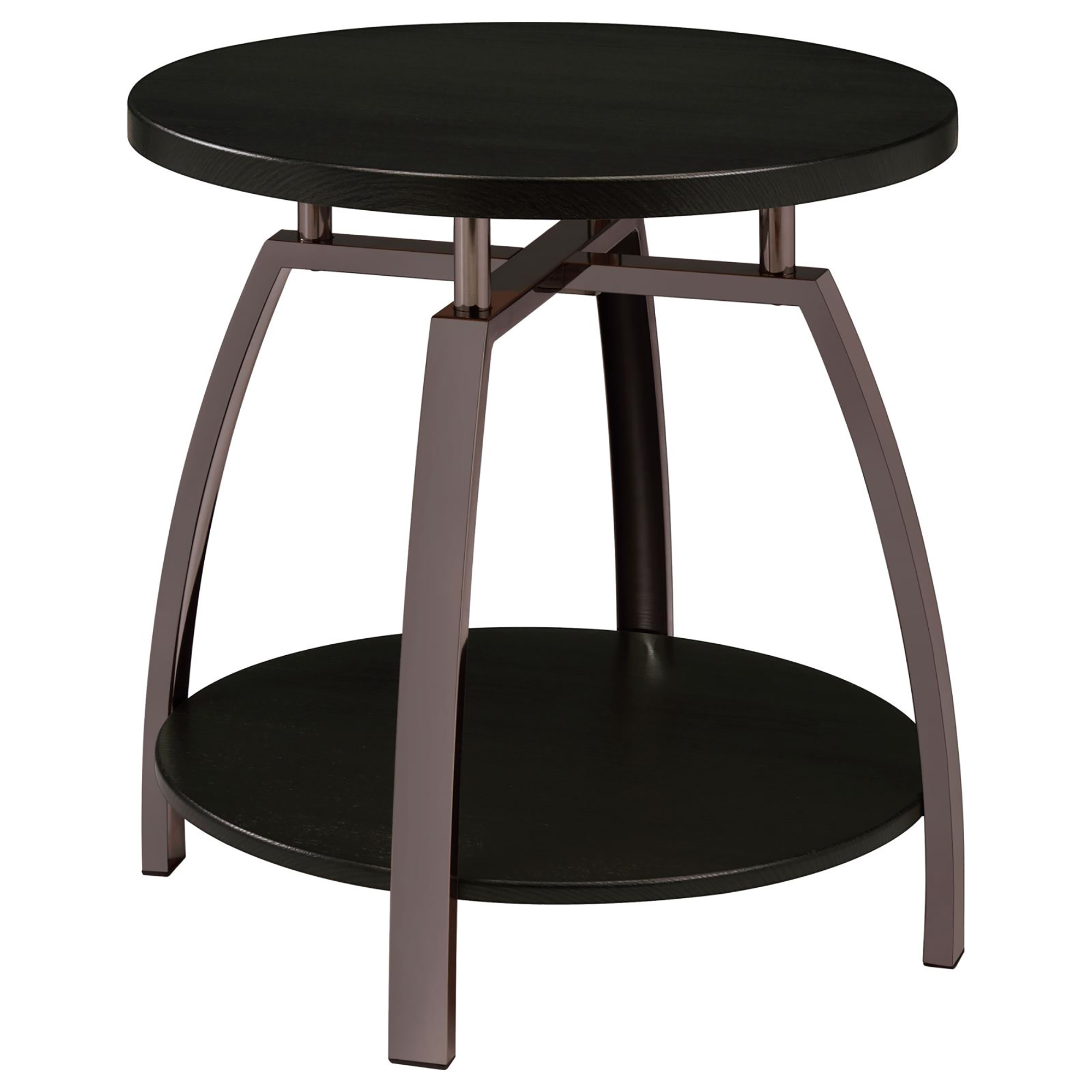 Dark Grey and Black Nickel End Table