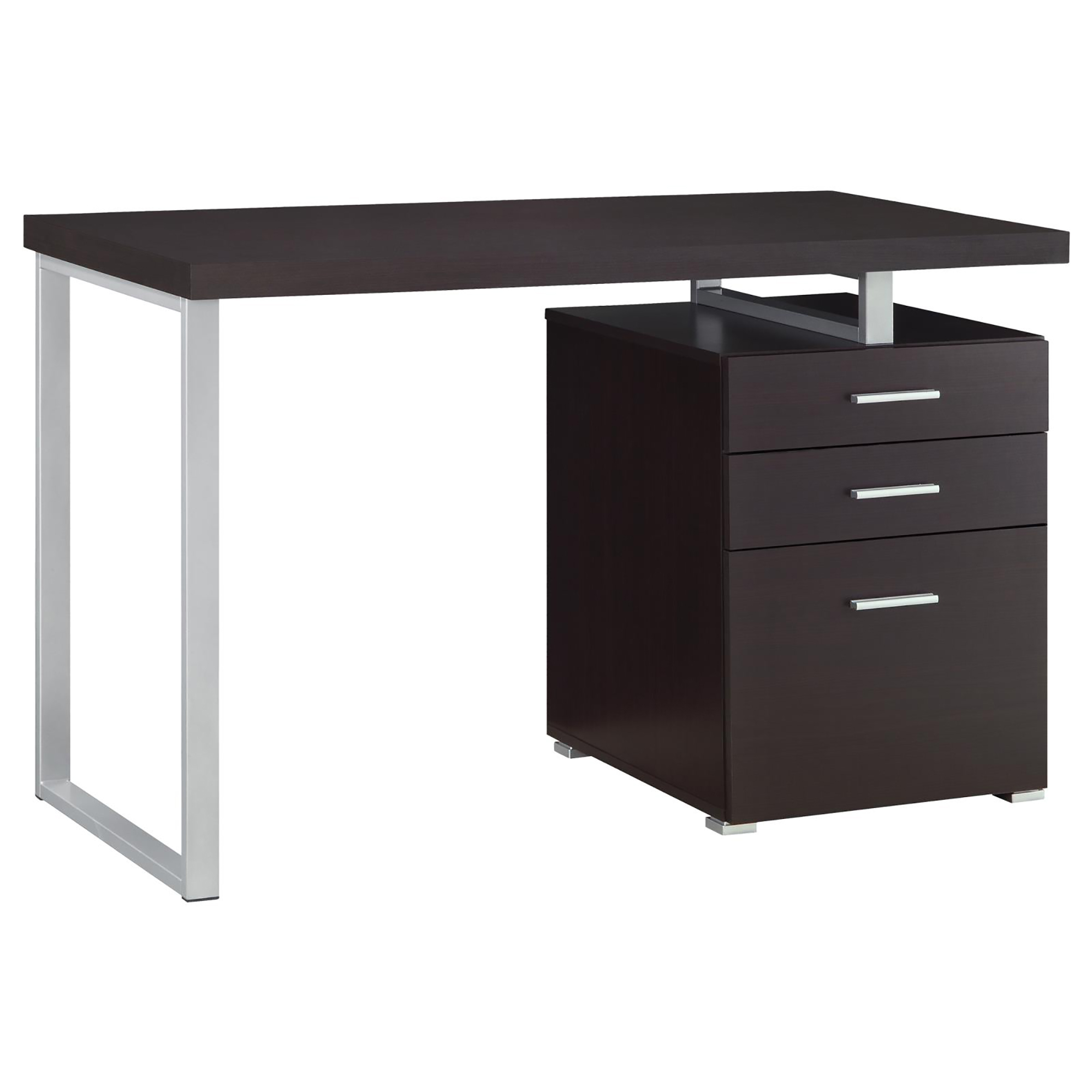 Cappuccino 3-drawer Reversible Office Desk