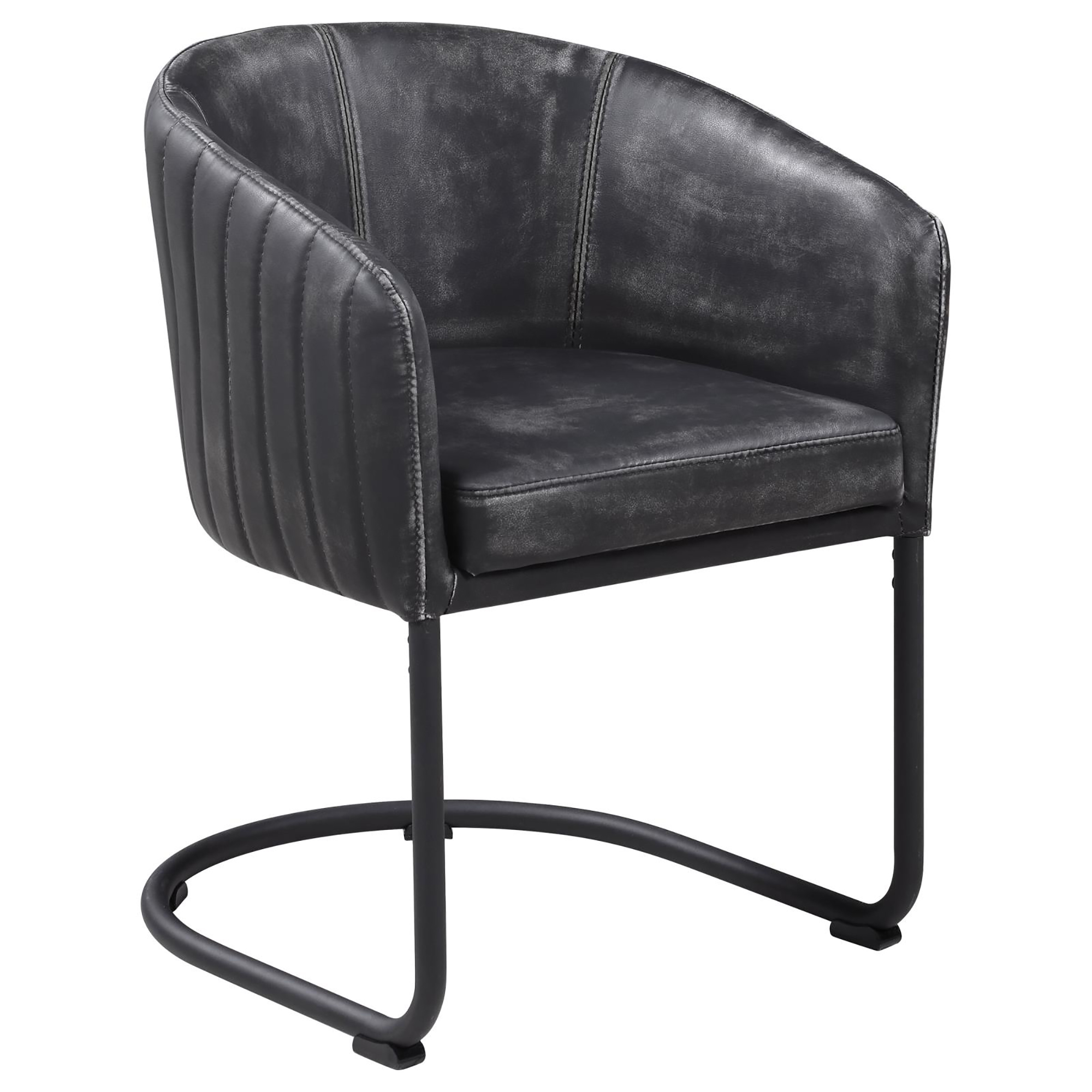 Anthracite and Matte Black Barrel Dining Chair