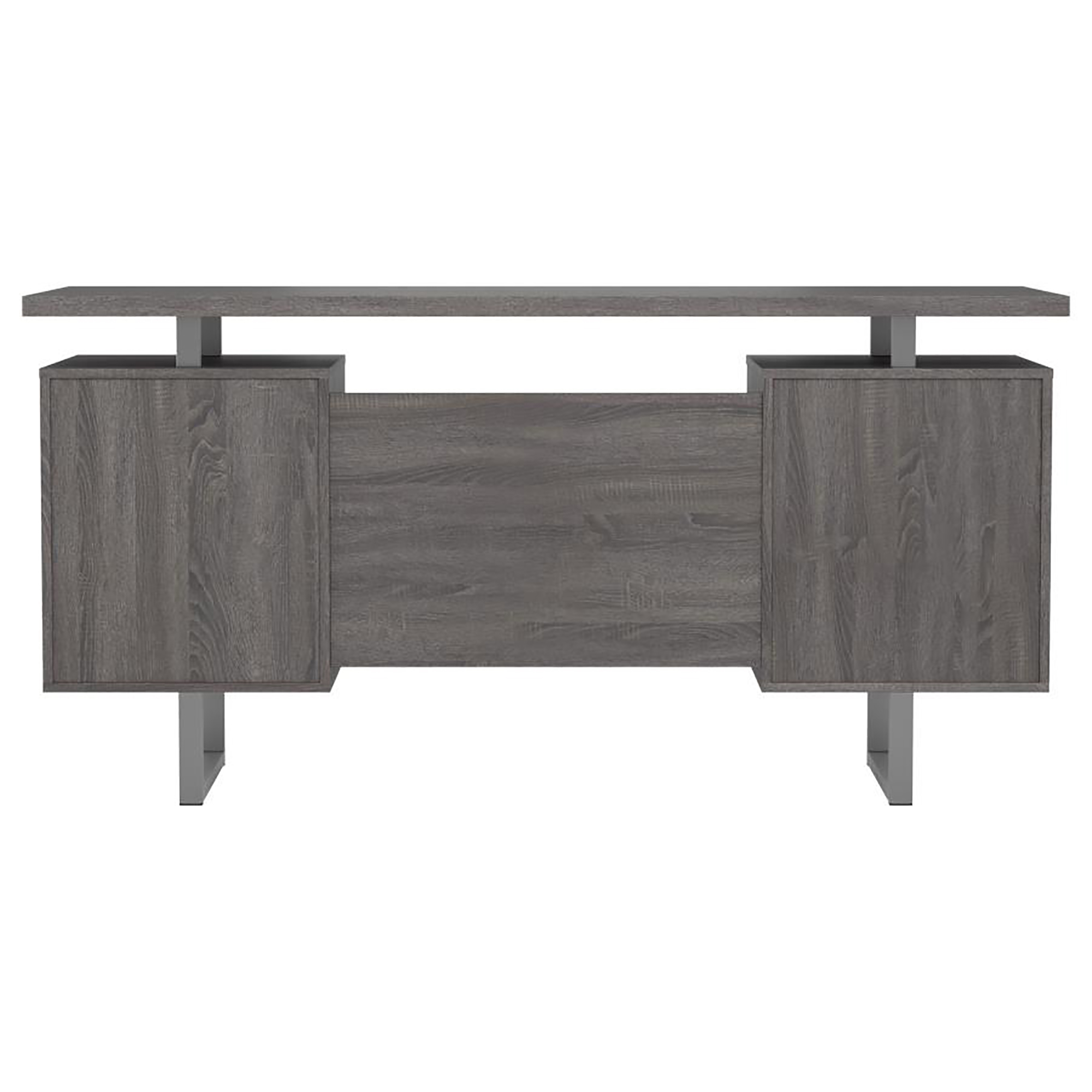 Weathered Grey 2-drawer Floating Top Office Desk