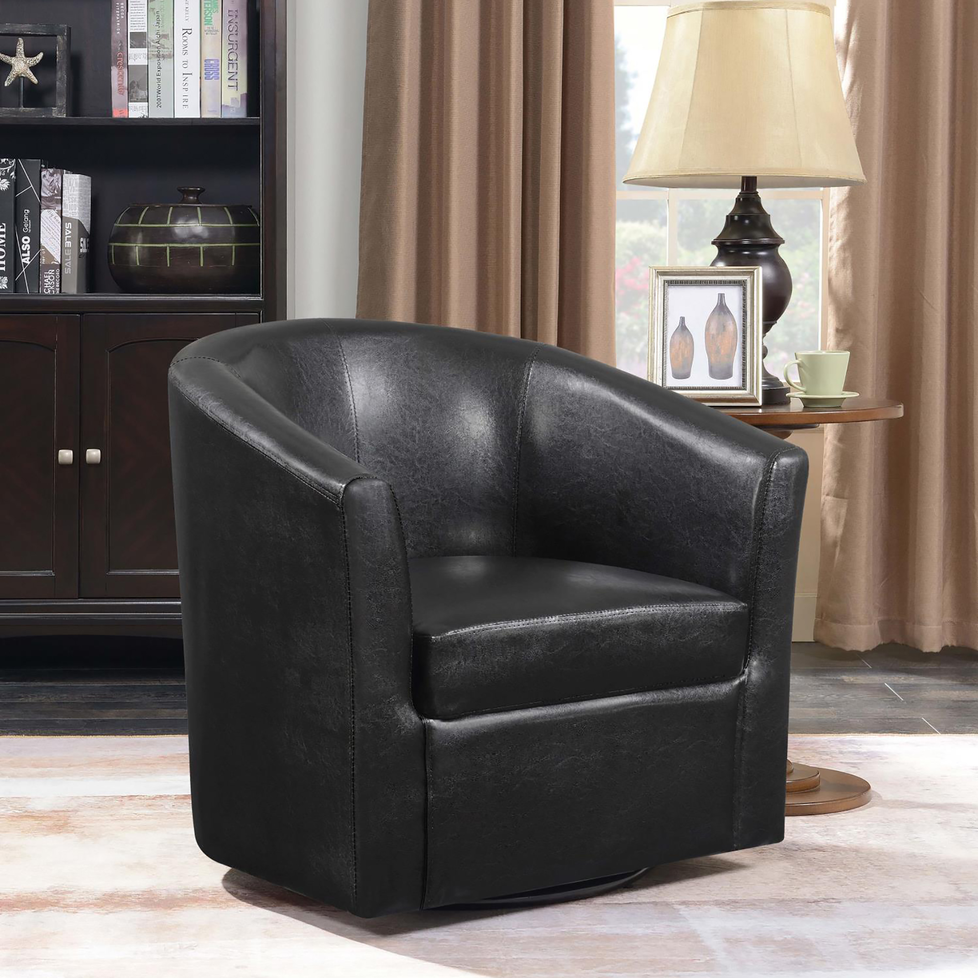 Dark Brown Swivel Armchair