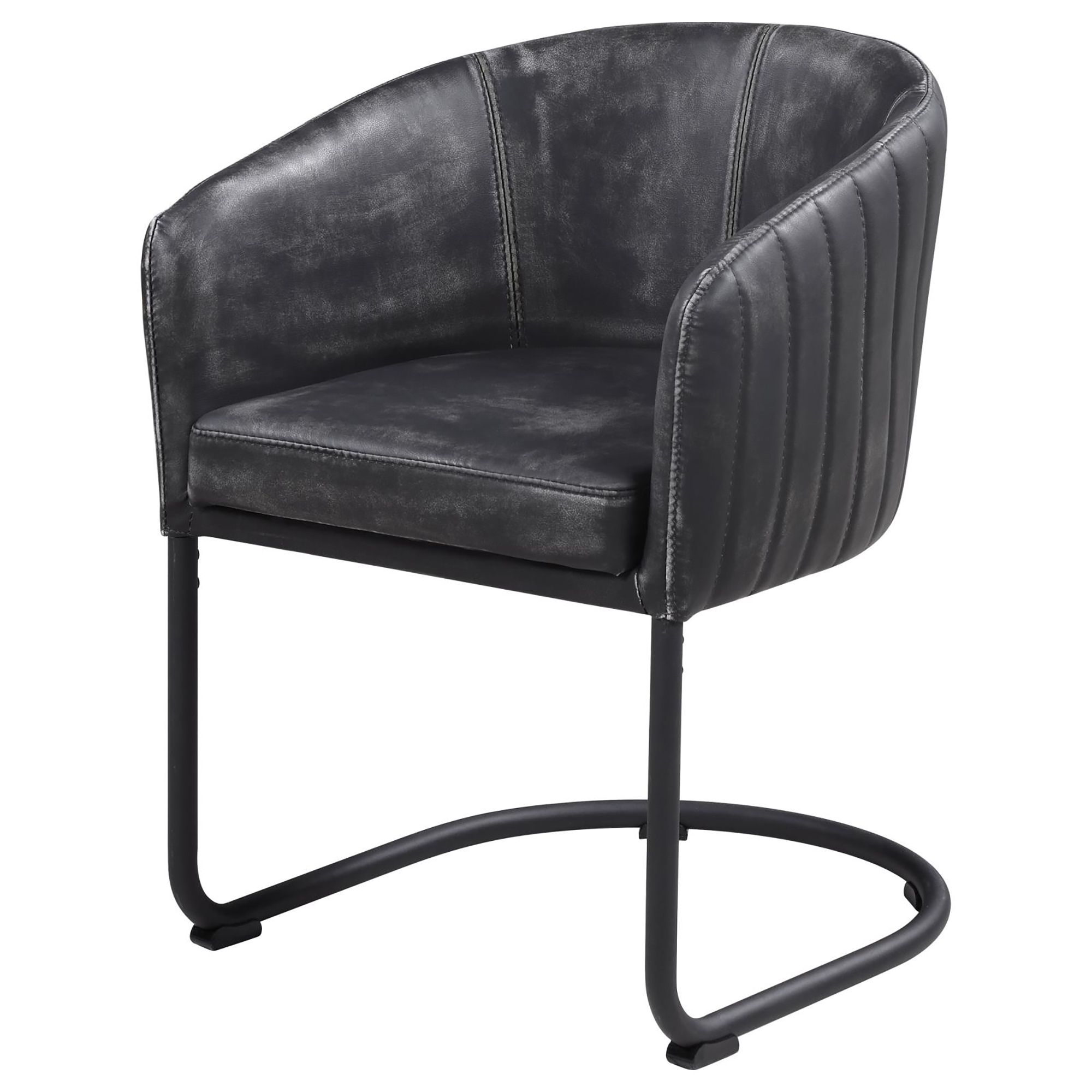 Anthracite and Matte Black Barrel Dining Chair