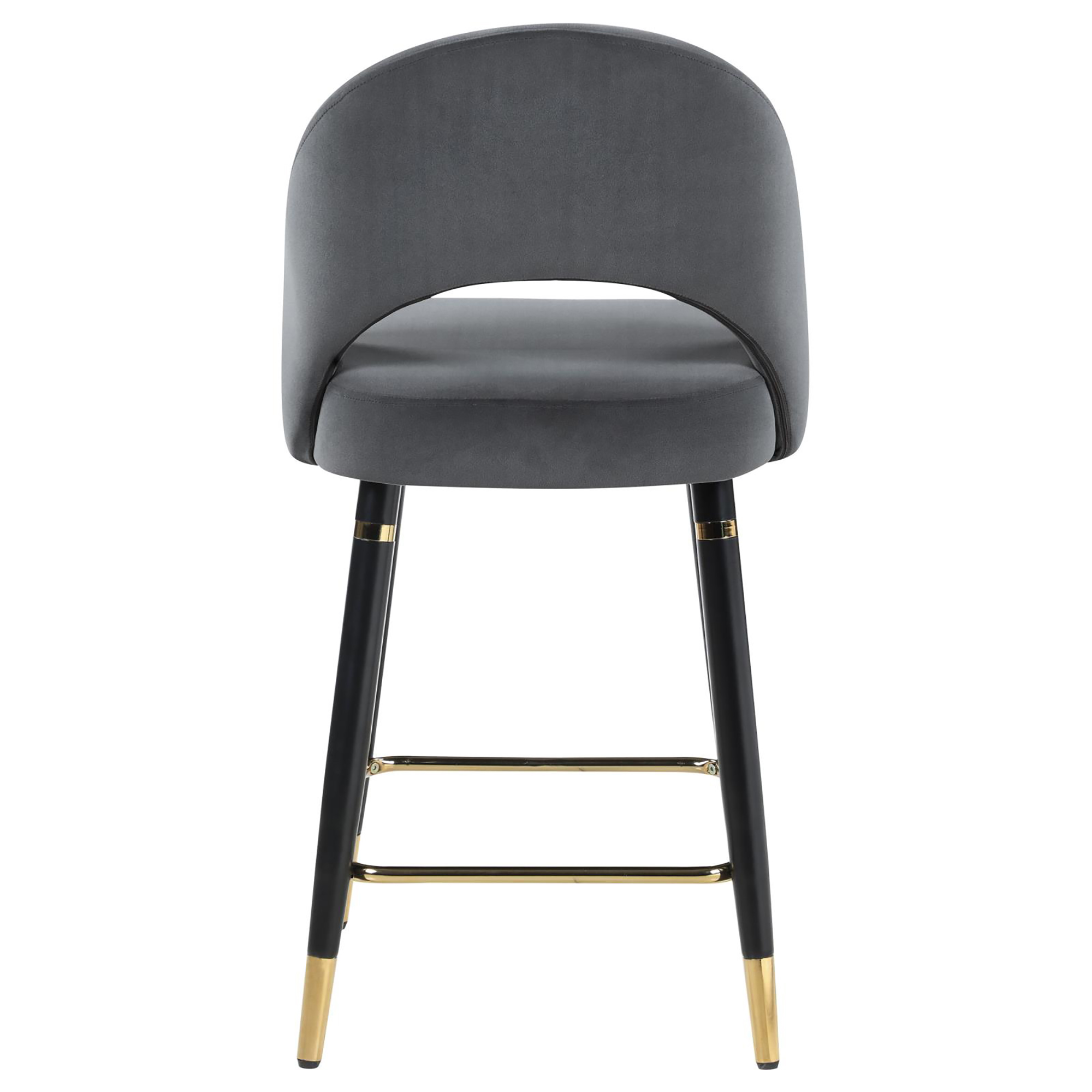 Grey and Black Open Back Counter Height Stools (Set of 2)