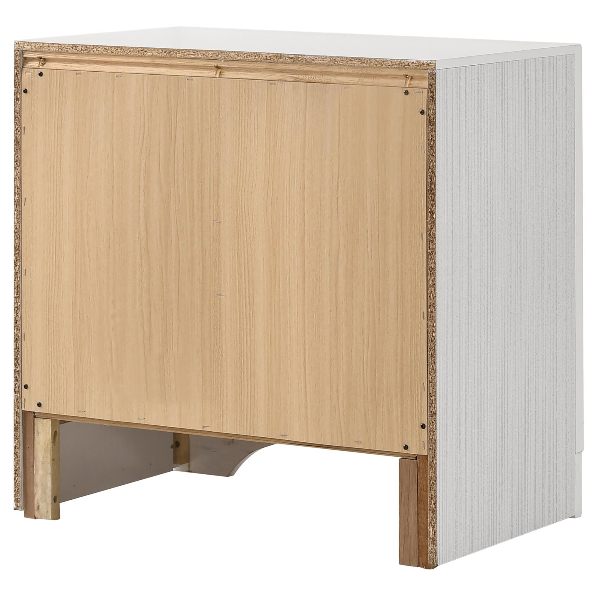 White 2-drawer Nightstand with Hidden Jewelry Tray