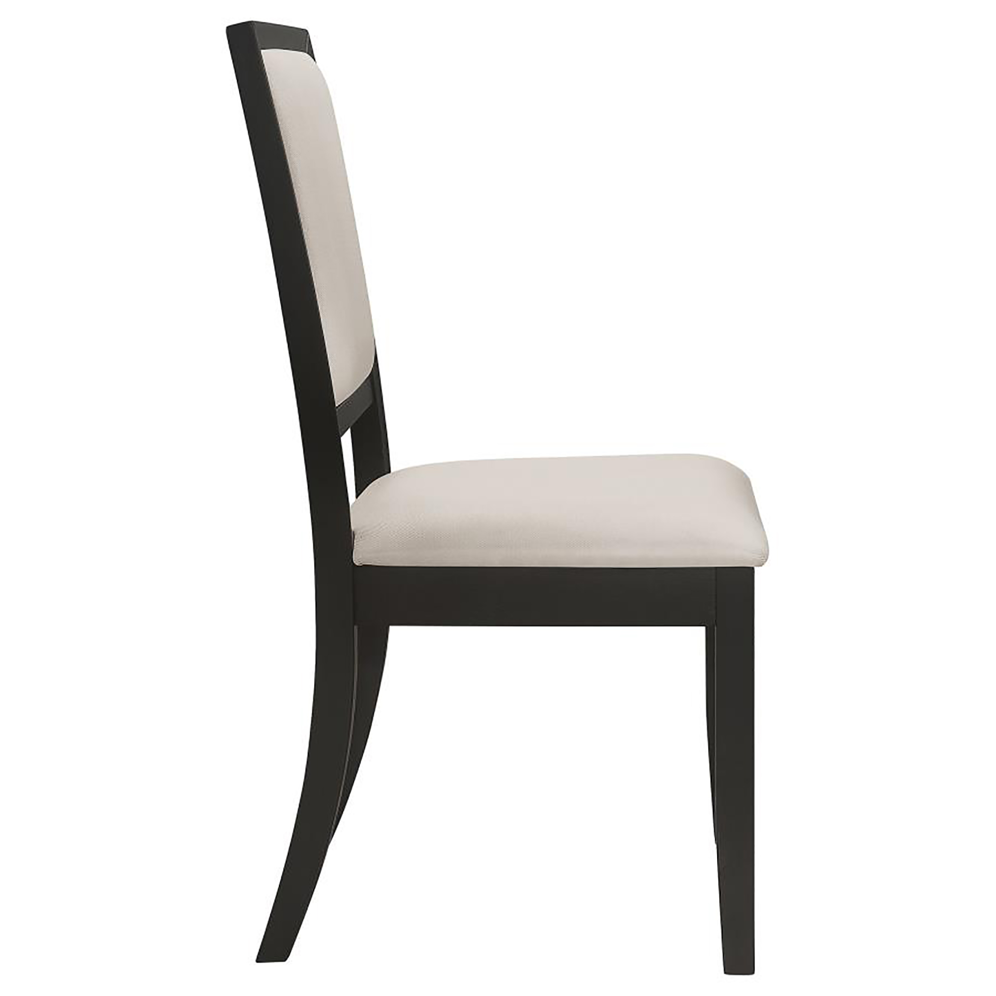 Cream and Black Upholstered Side Chairs (Set of 2)