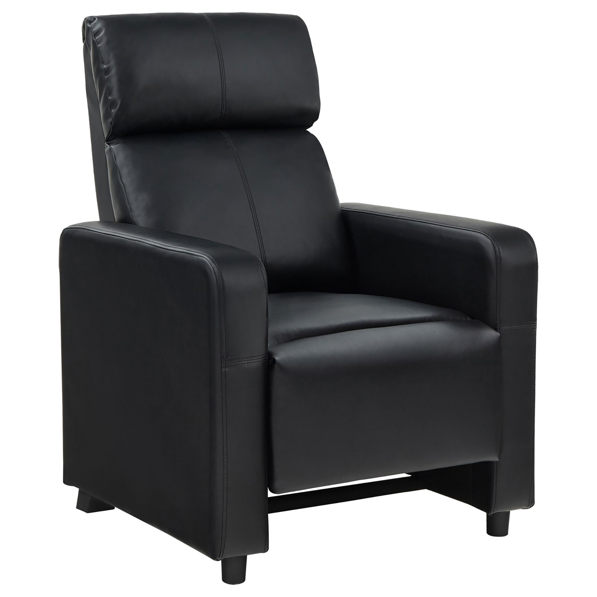 Black Upholstered Push-Back Recliner