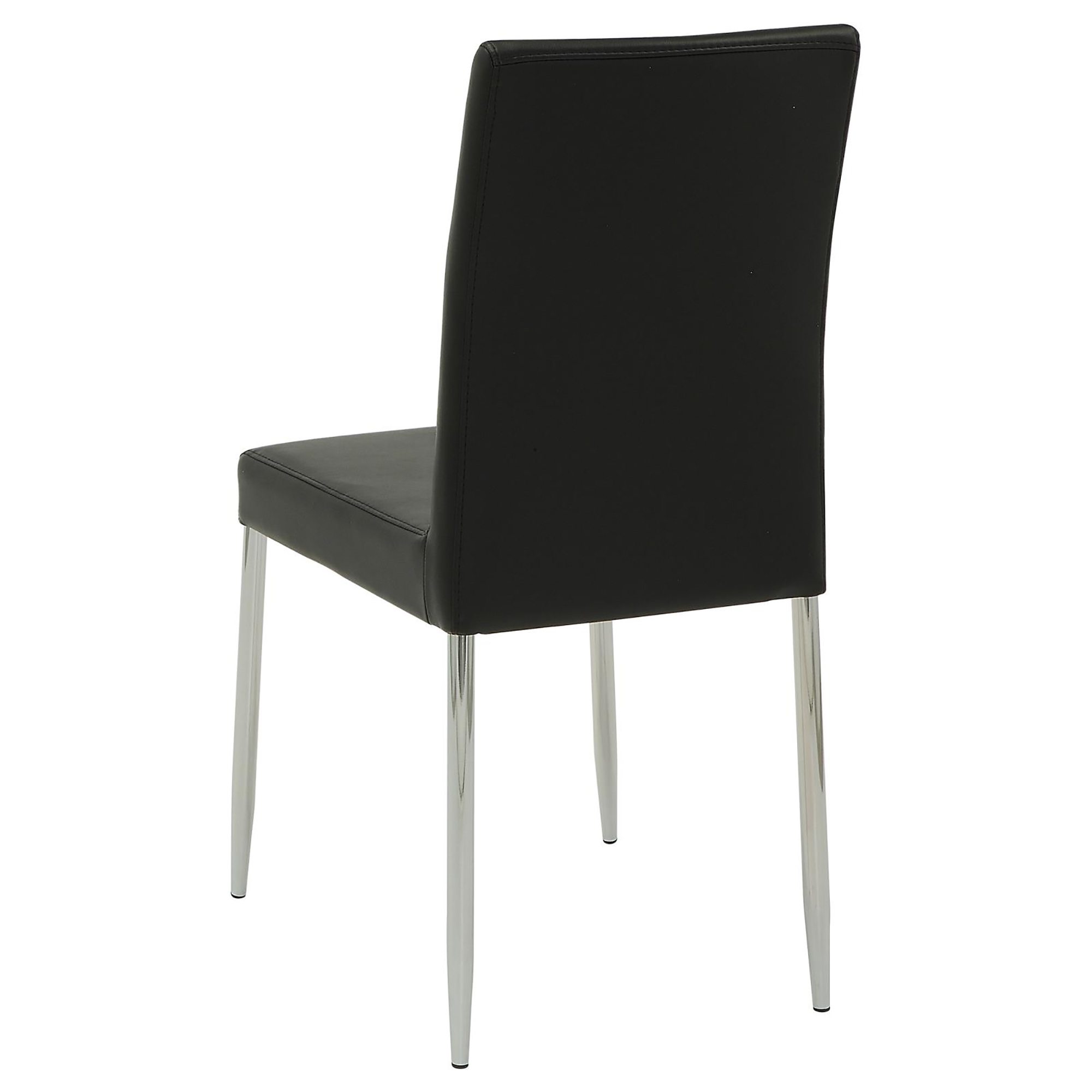 Black and Chrome Upholstered Dining Chairs (Set of 4)